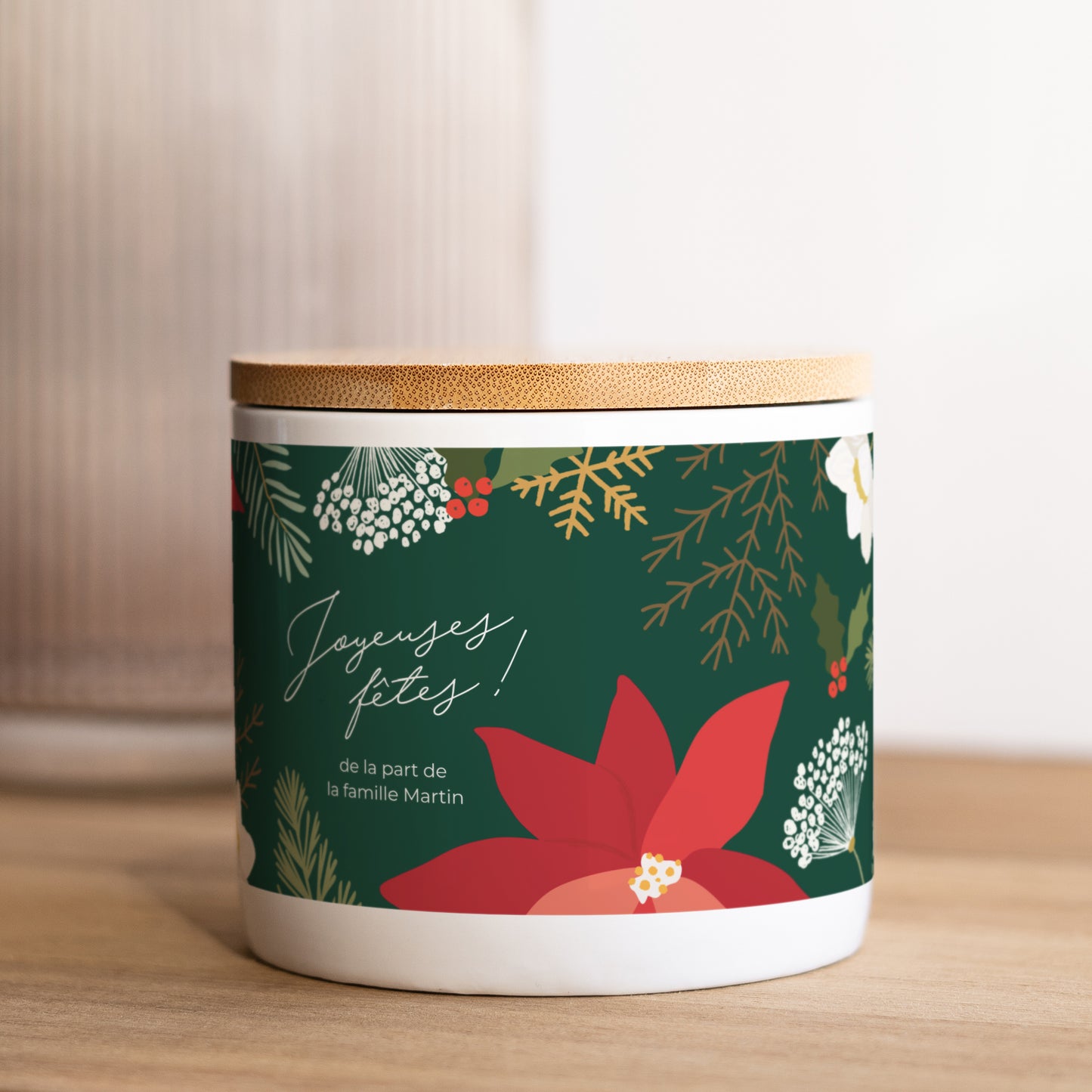 Pot en céramique Fin d'année 48 cl Herbier de Noël photo N° 2