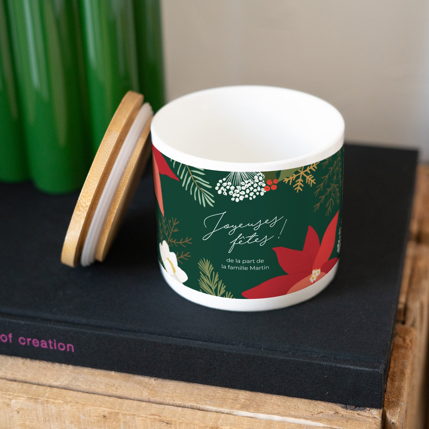 Pot en céramique Fin d'année 48 cl Herbier de Noël photo N° 3
