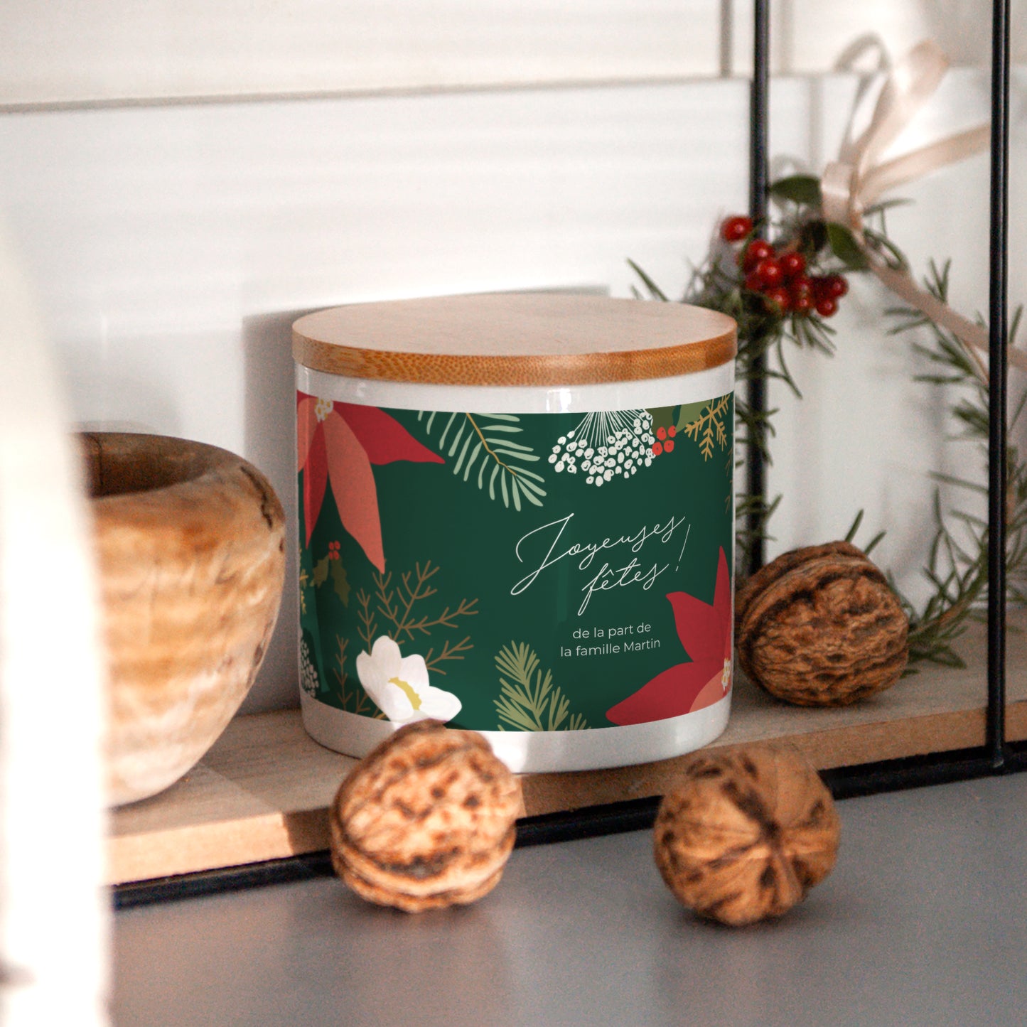 Pot en céramique Fin d'année 48 cl Herbier de Noël photo N° 4