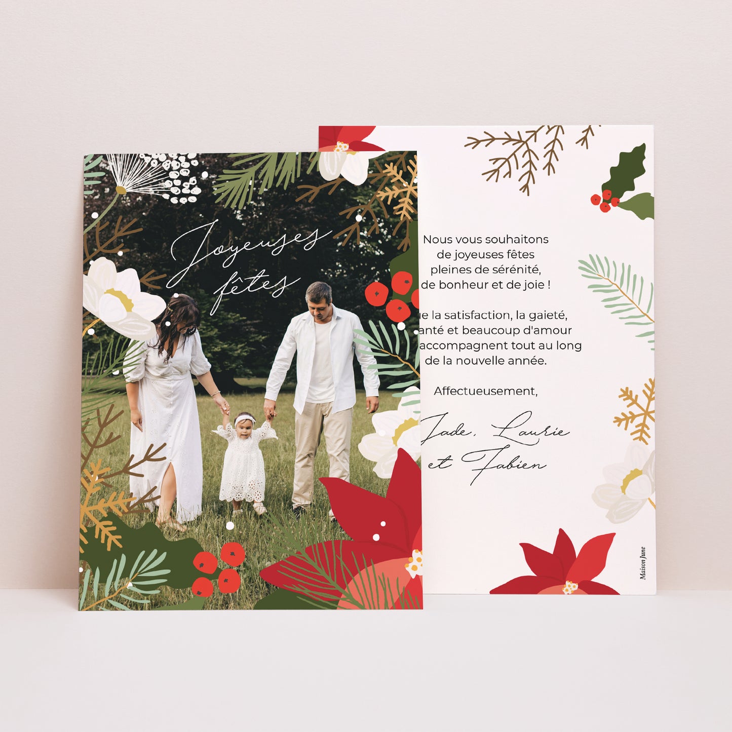 Carte de voeux Fin d'année Portrait Herbier de Noël photo N° 1