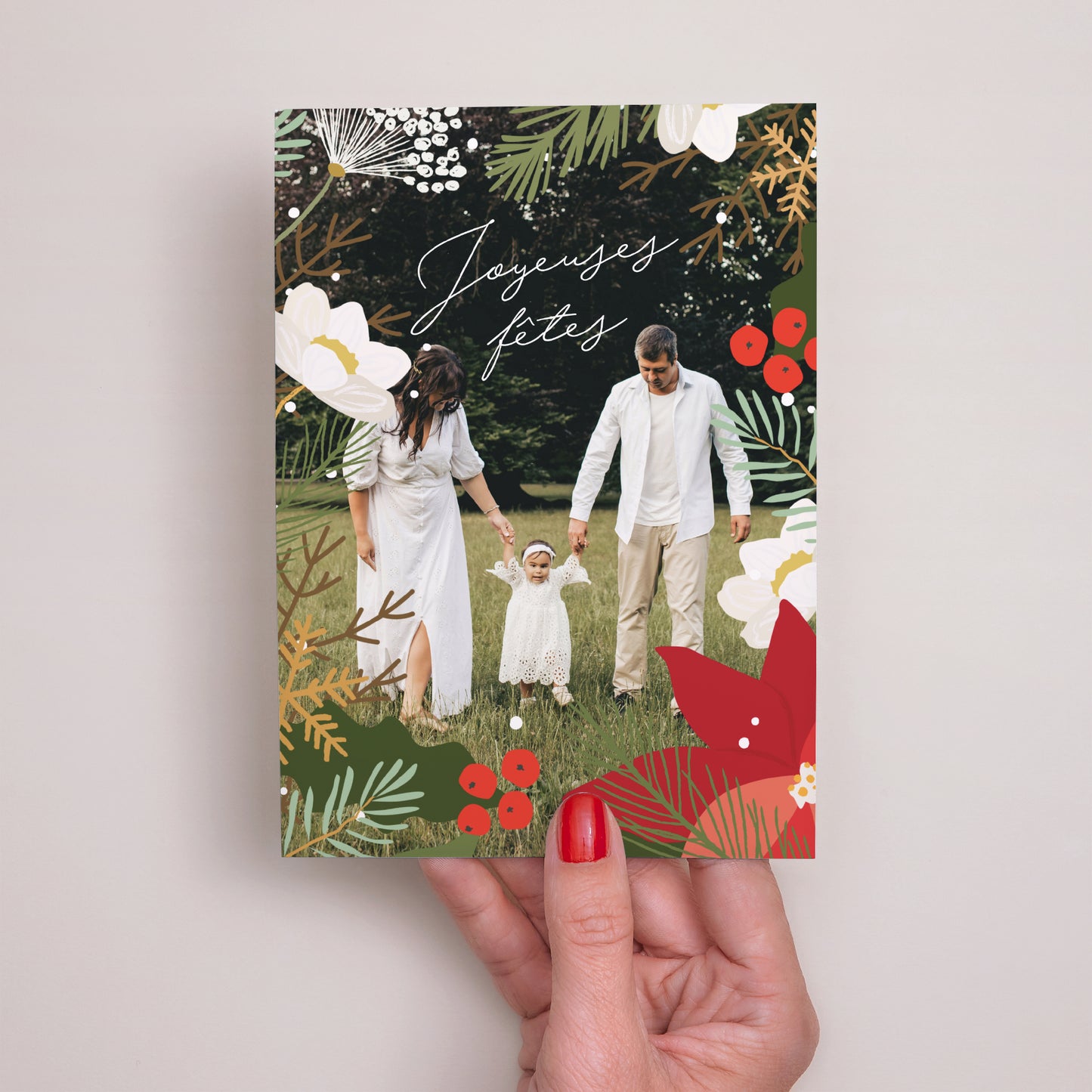 Carte de voeux Fin d'année Portrait Herbier de Noël photo N° 2