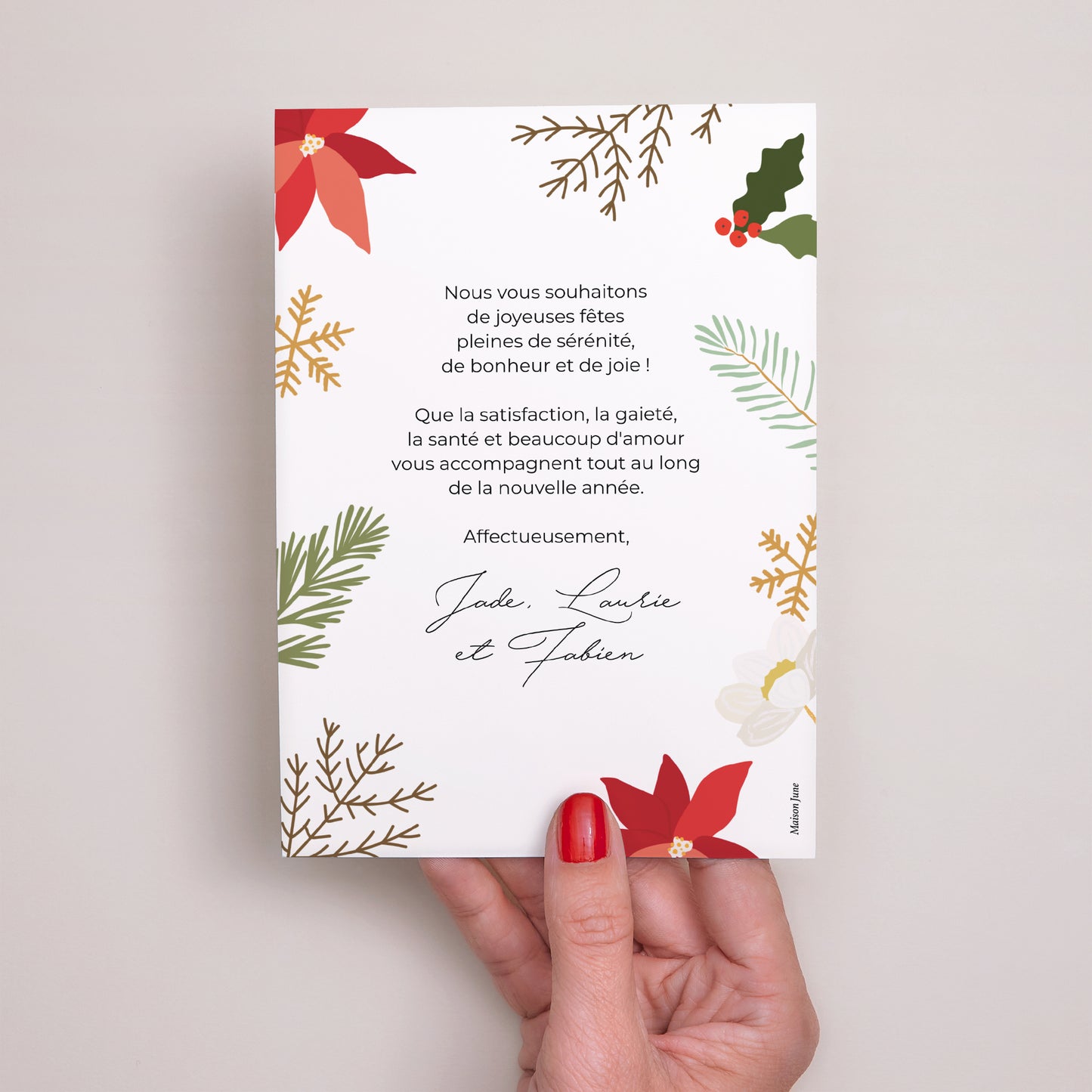 Carte de voeux Fin d'année Portrait Herbier de Noël photo N° 3
