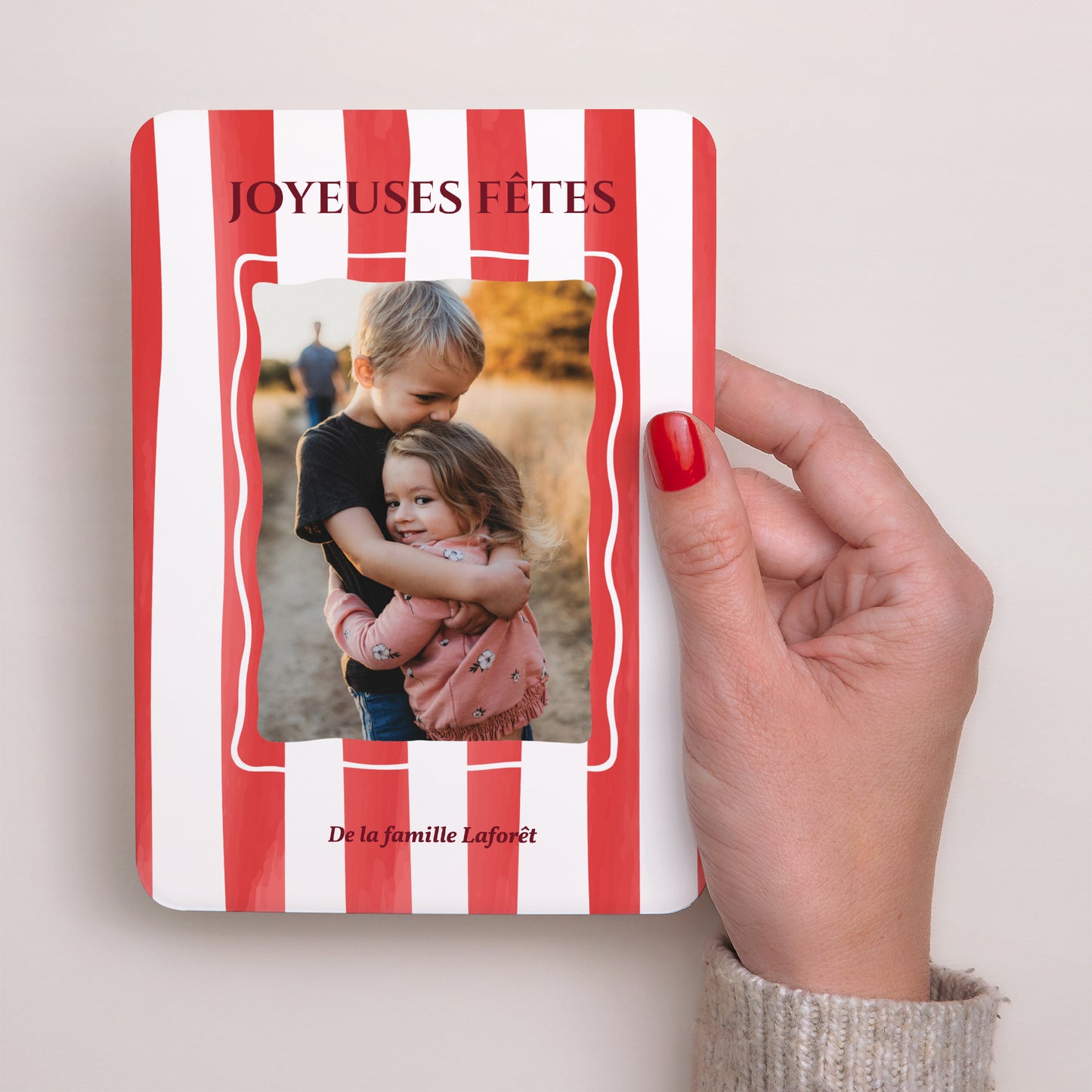 Carte de voeux Fin d'année Portrait, bords arrondis Sweet Christmas photo N° 2