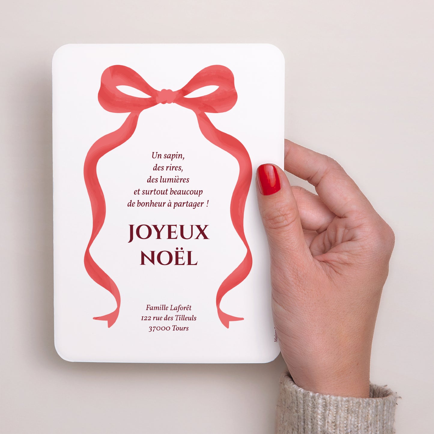 Carte de voeux Fin d'année Portrait, bords arrondis Sweet Christmas photo N° 3