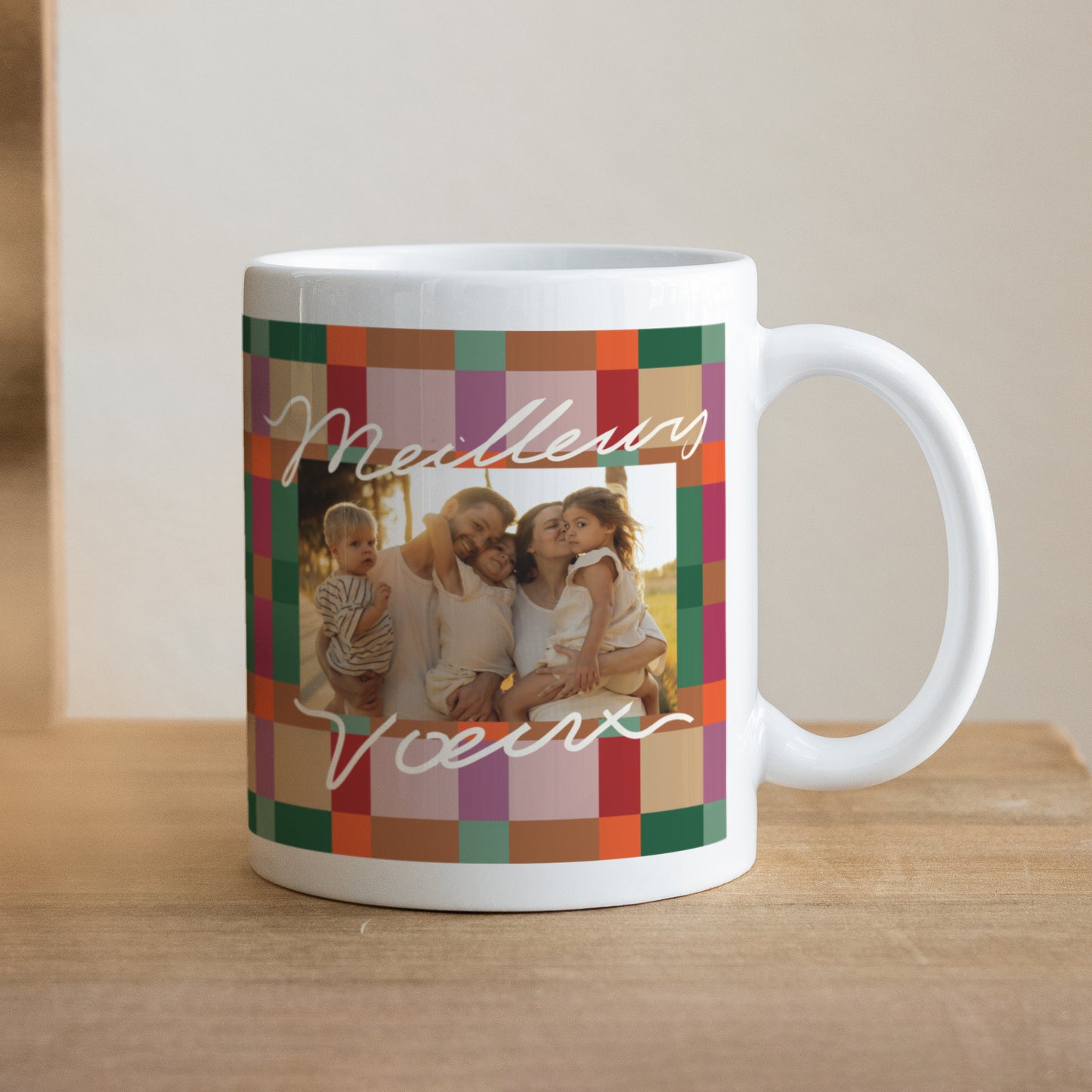 Mug Fin d'année Blanc Colorful Christmas photo N° 1