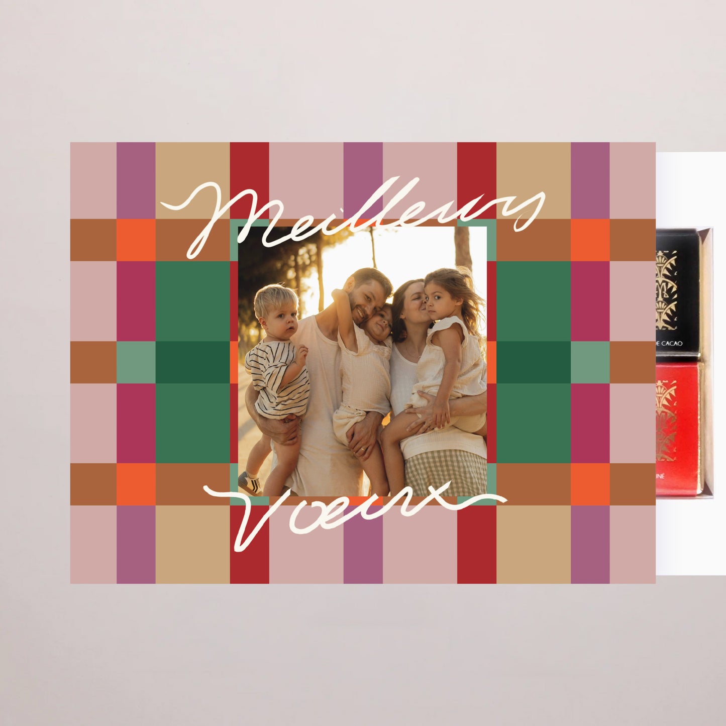 Boite chocolat personnalisée Fin d'année 6 chocolats Colorful Christmas photo N° 2