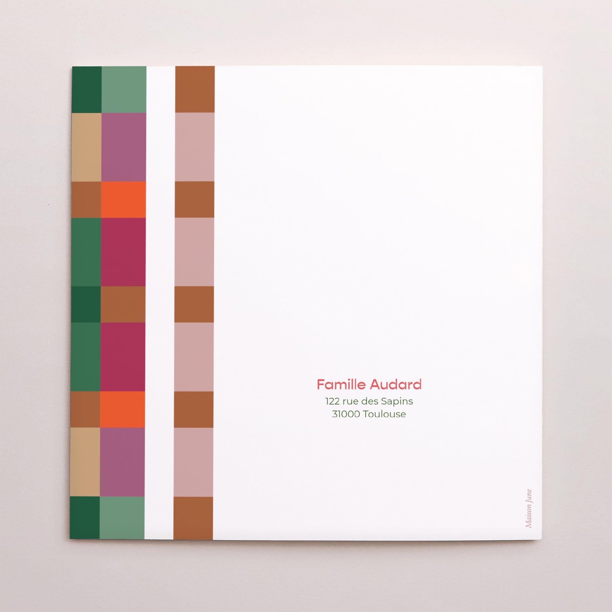 Carte de Noel Fin d'année Carré double volet Colorful Christmas photo N° 3