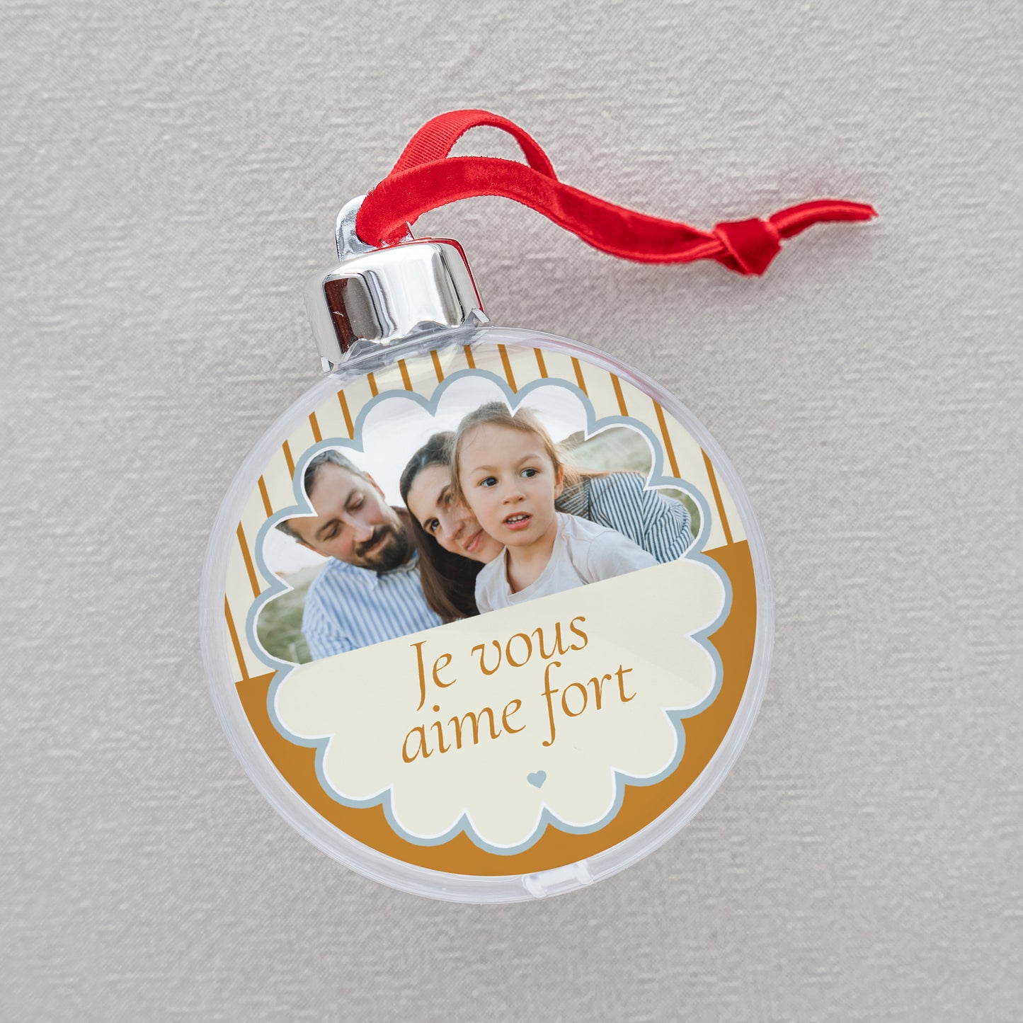 Boule de Noël Fin d'année Ronde Bleu ambre photo N° 2