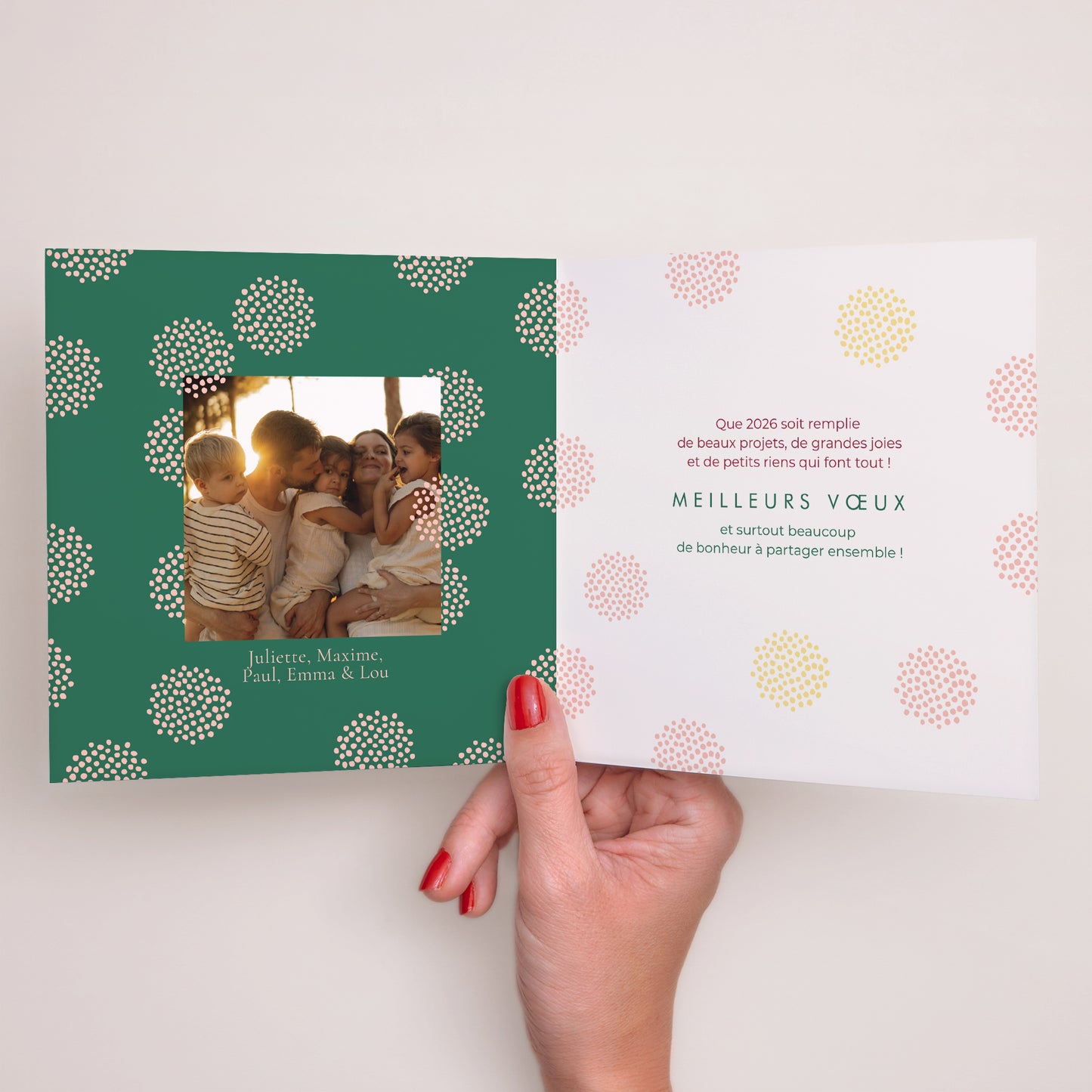 Carte de voeux Fin d'année Carré double volet Le solstice d’hiver photo N° 2