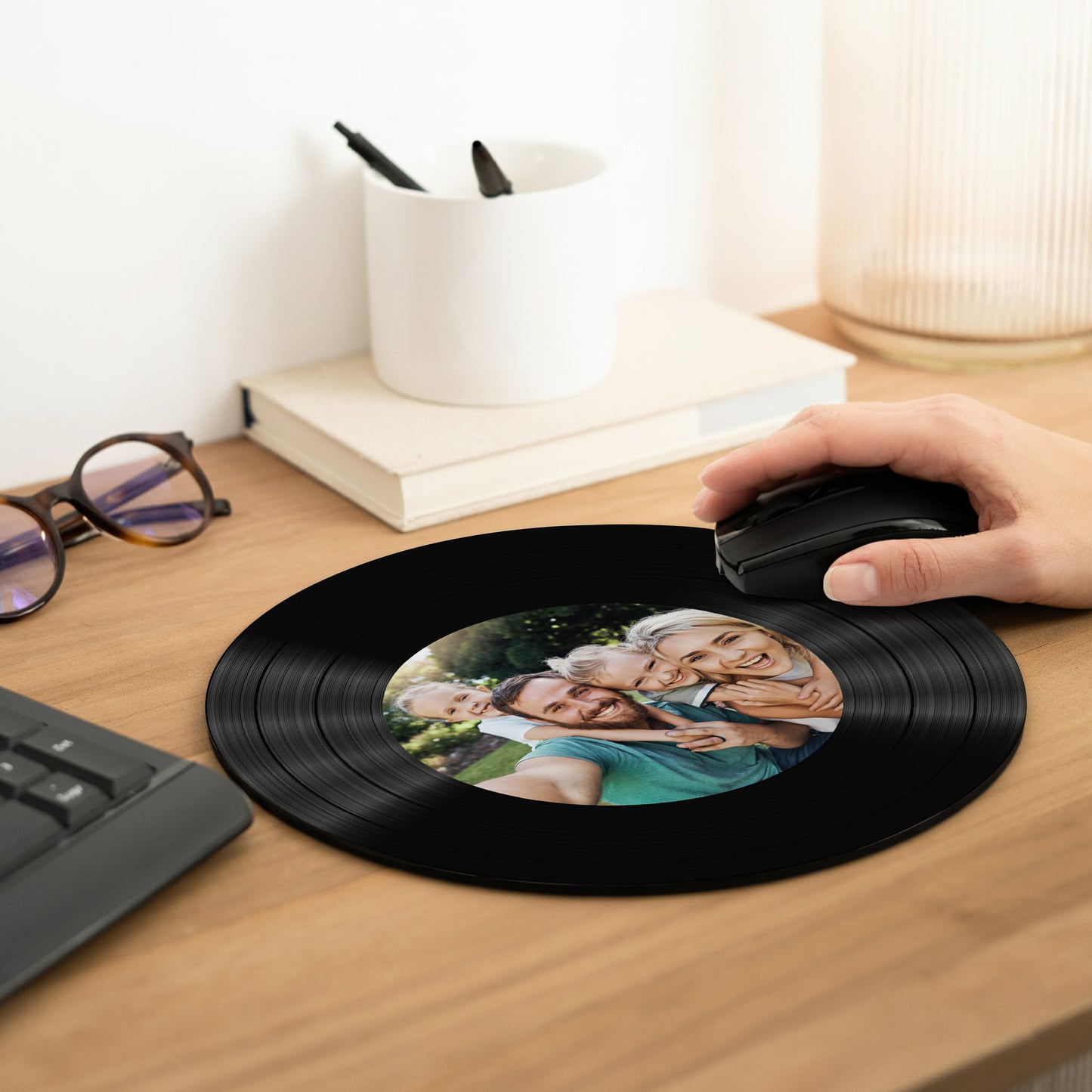 Tapis de souris Rond Rétro Groove photo N° 2