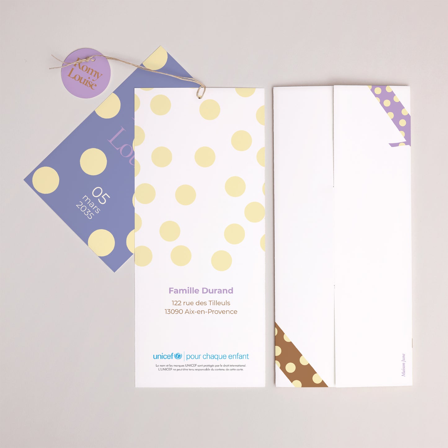 Faire-part Naissance Pochette portrait 2 cartes, étiquette Duo de Koalas photo N° 4