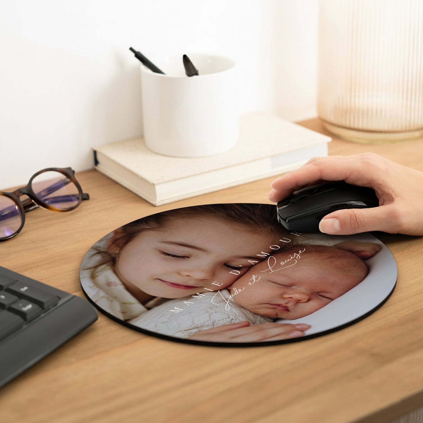 Tapis de souris Rond Cœurs Réunis photo N° 2