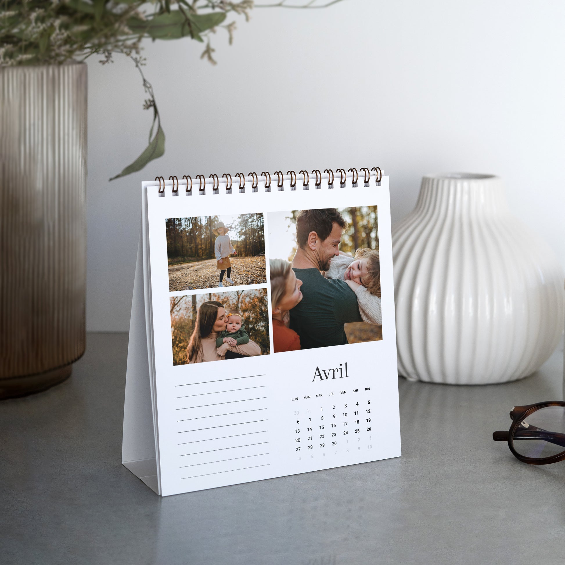 Calendrier Fin d'année Bureau, chevalet Souvenirs de Famille photo N° 2