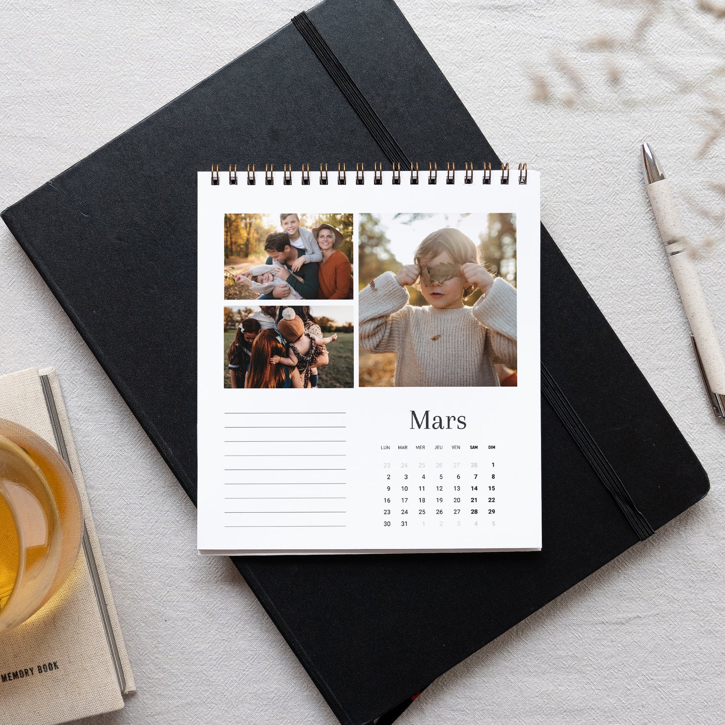 Calendrier Fin d'année Bureau, chevalet Souvenirs de Famille photo N° 3
