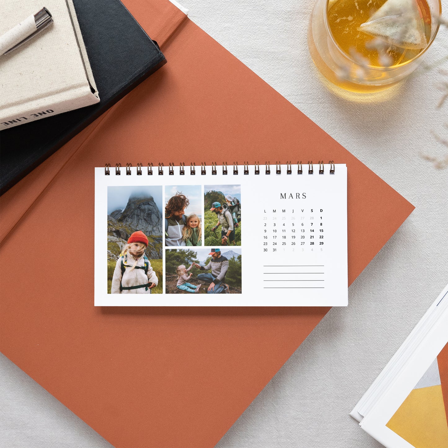 Calendrier Fin d'année Bureau, paysage Souvenirs de Famille photo N° 3