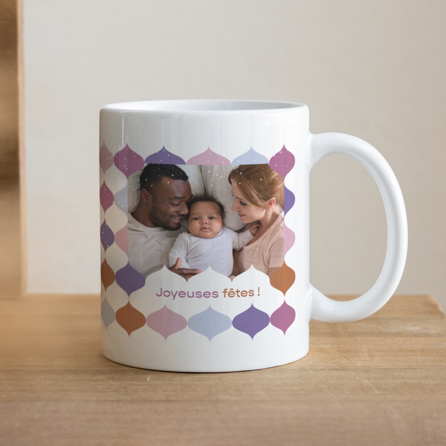 Mug Fin d'année Blanc Ondes d'hiver photo N° 1