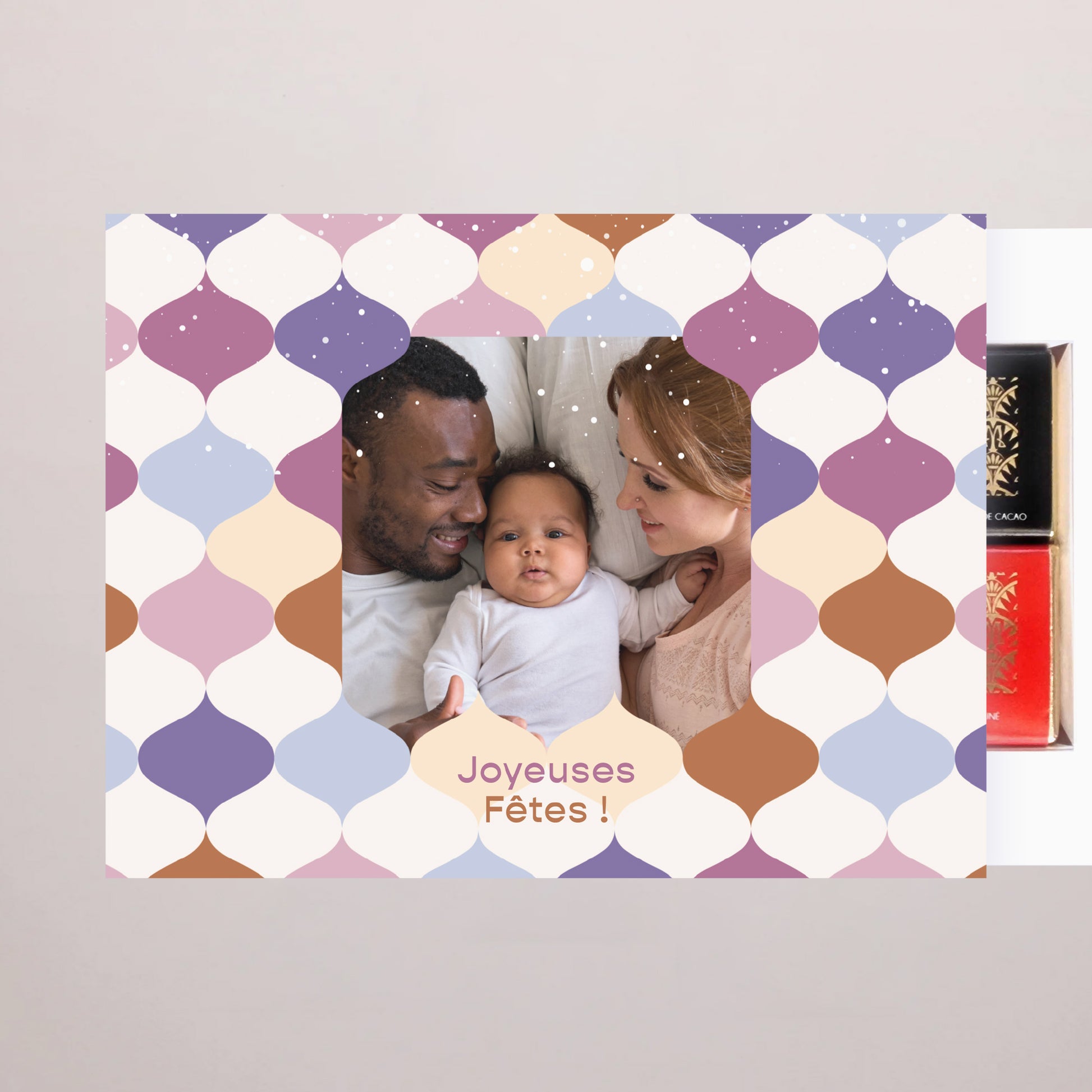 Boite chocolat personnalisée Fin d'année 6 chocolats Ondes d'hiver photo N° 2