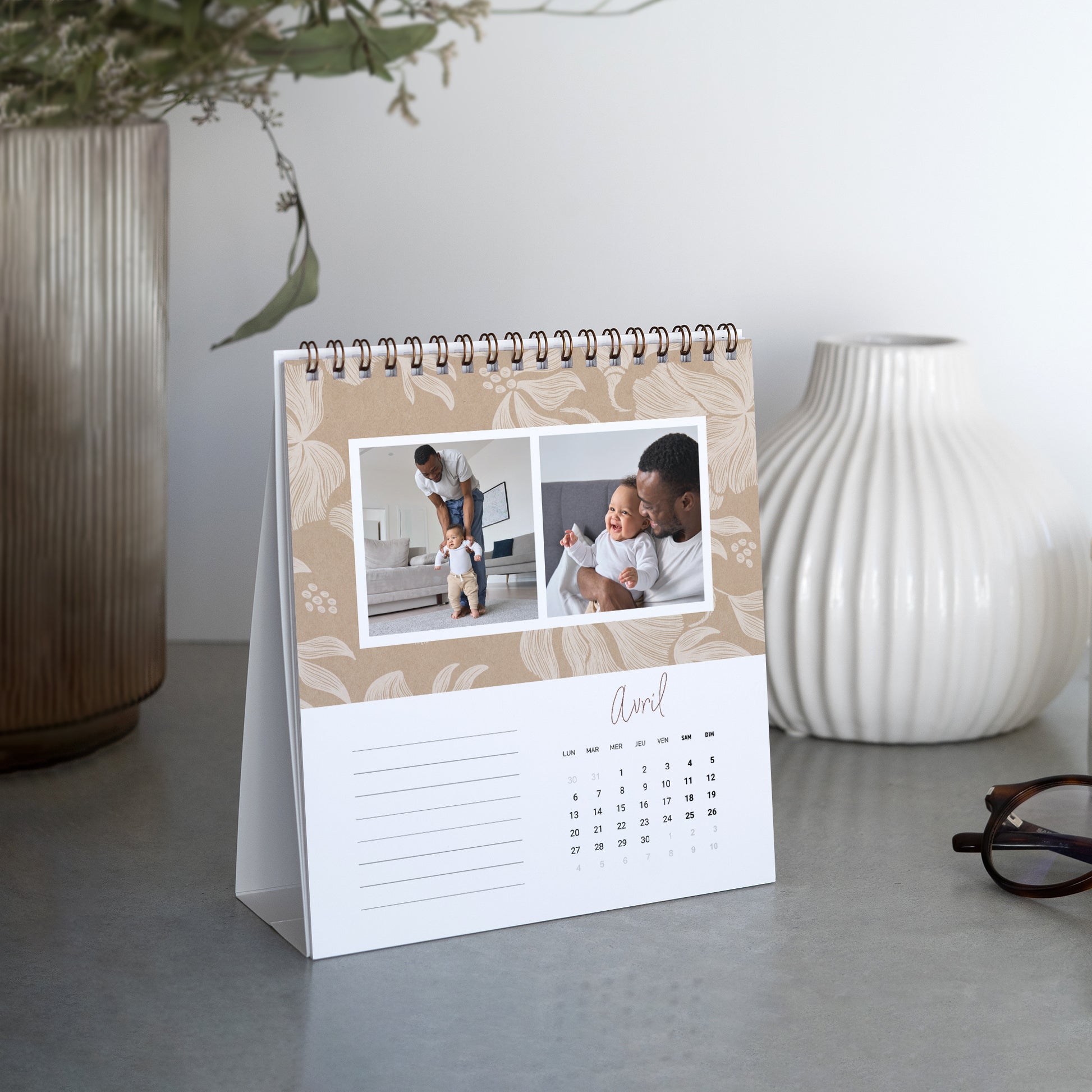 Calendrier Fin d'année Bureau, chevalet Lumière de Famille photo N° 2