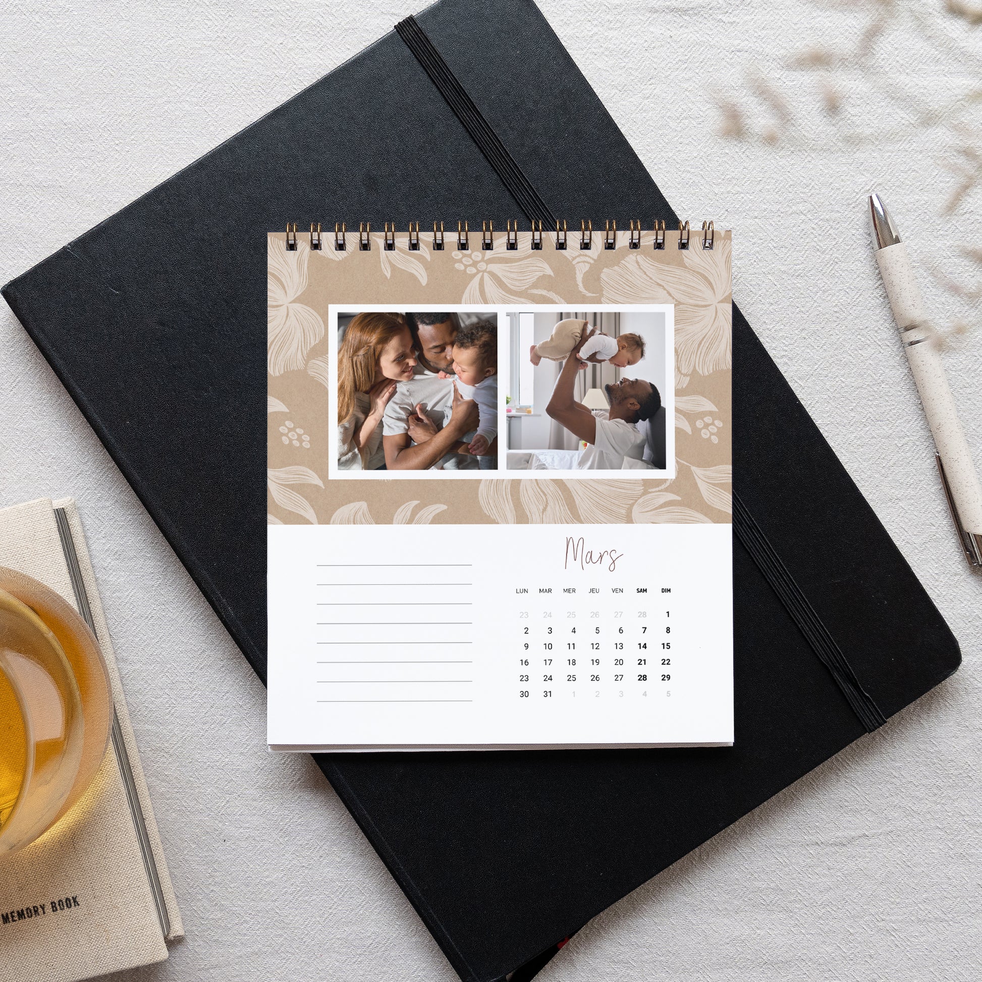 Calendrier Fin d'année Bureau, chevalet Lumière de Famille photo N° 3