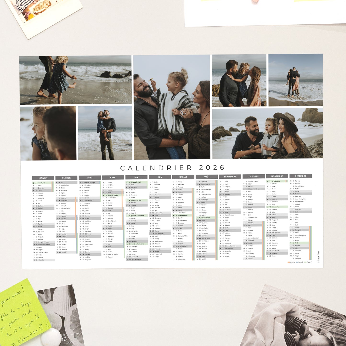 Calendrier Fin d'année Magnétique, monopage paysage À Nos Moments photo N° 1