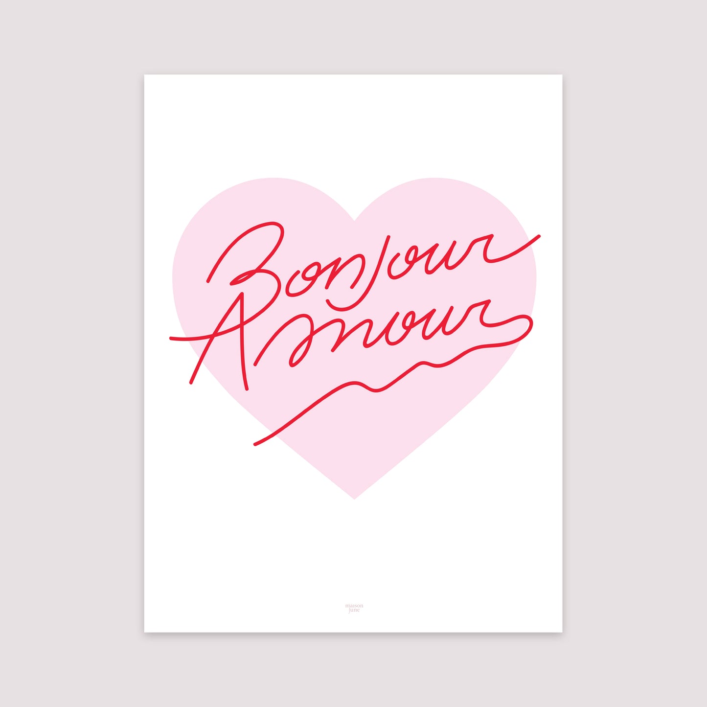 Affiche Portrait 30 x 40 cm Amour bonjour rose photo N° 2
