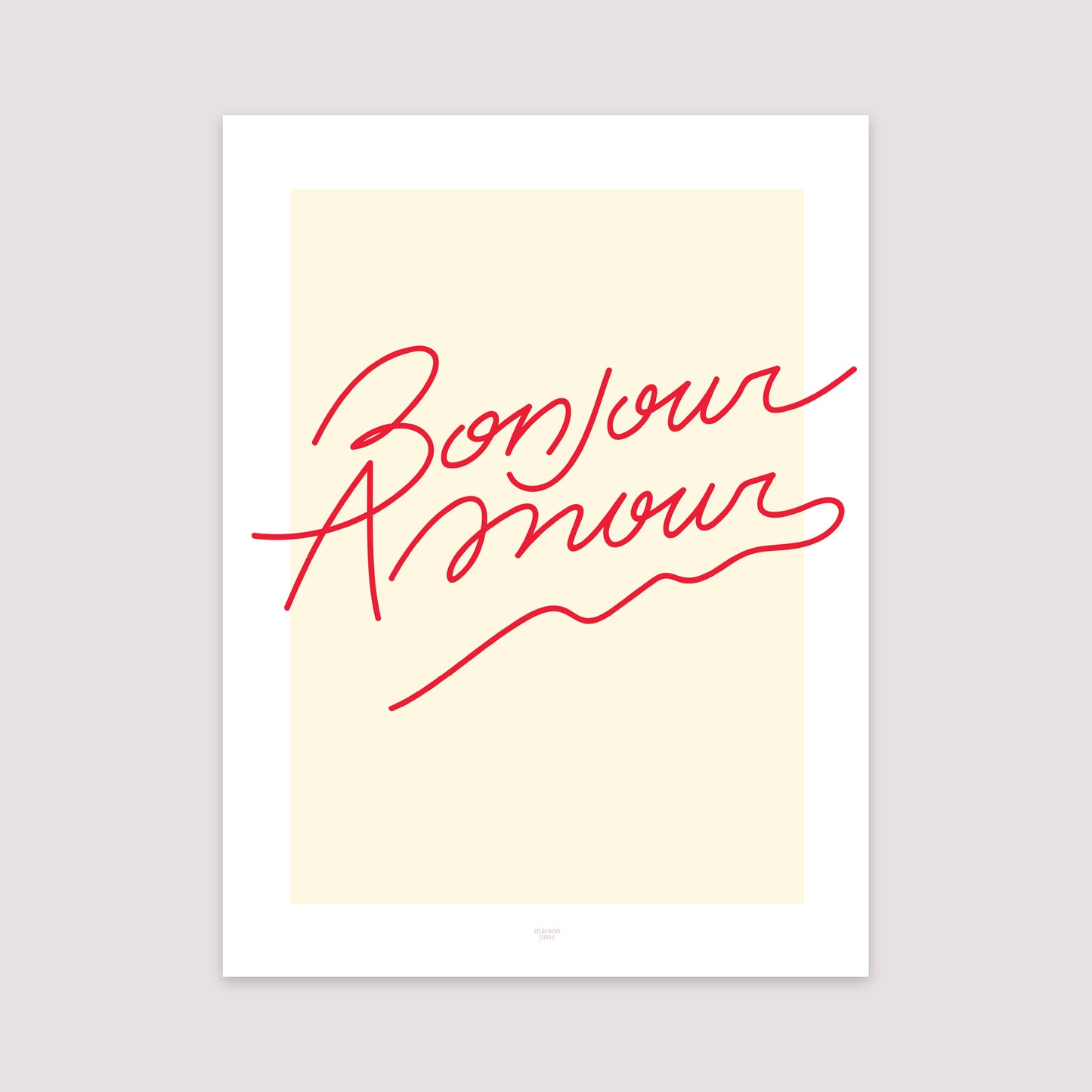 Affiche Portrait 30 x 40 cm Amour bonjour vanille photo N° 2