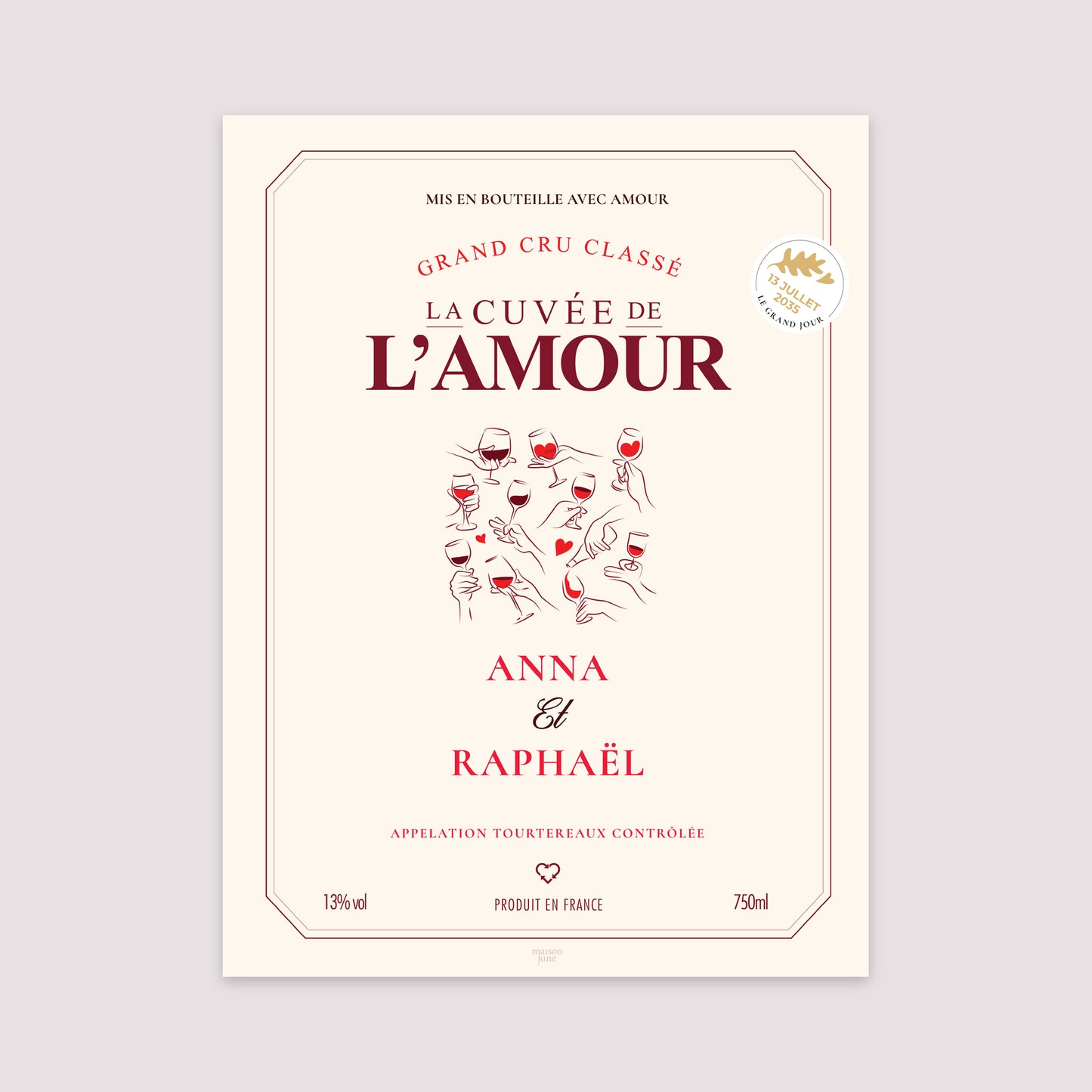 Affiche Portrait 30 x 40 cm La cuvée de l'amour photo N° 2