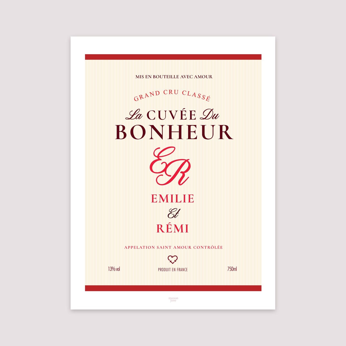 Affiche Portrait 30 x 40 cm La cuvée du bonheur photo N° 2