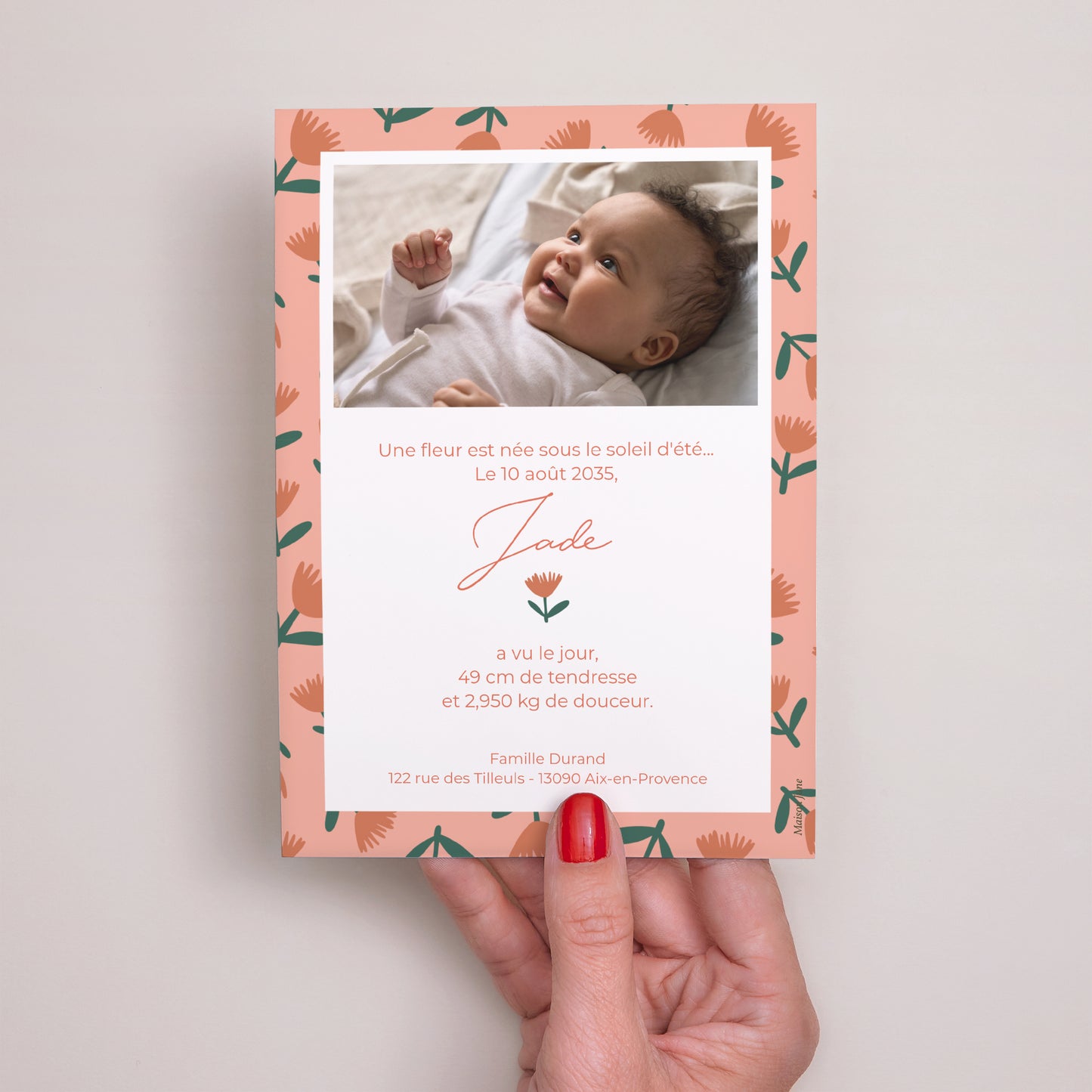 Faire-part Naissance Portrait Floréa photo N° 3