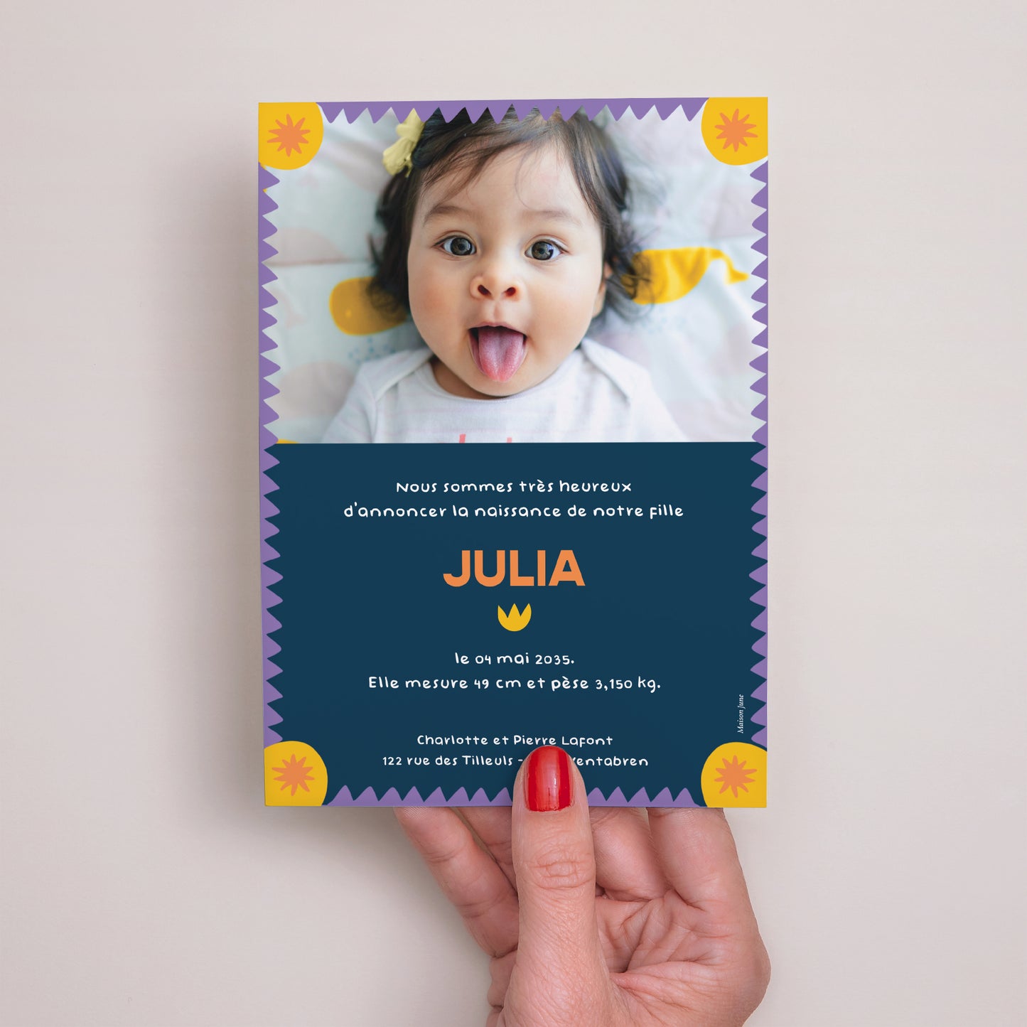 Faire-part Naissance Portrait Wild Bloom photo N° 3