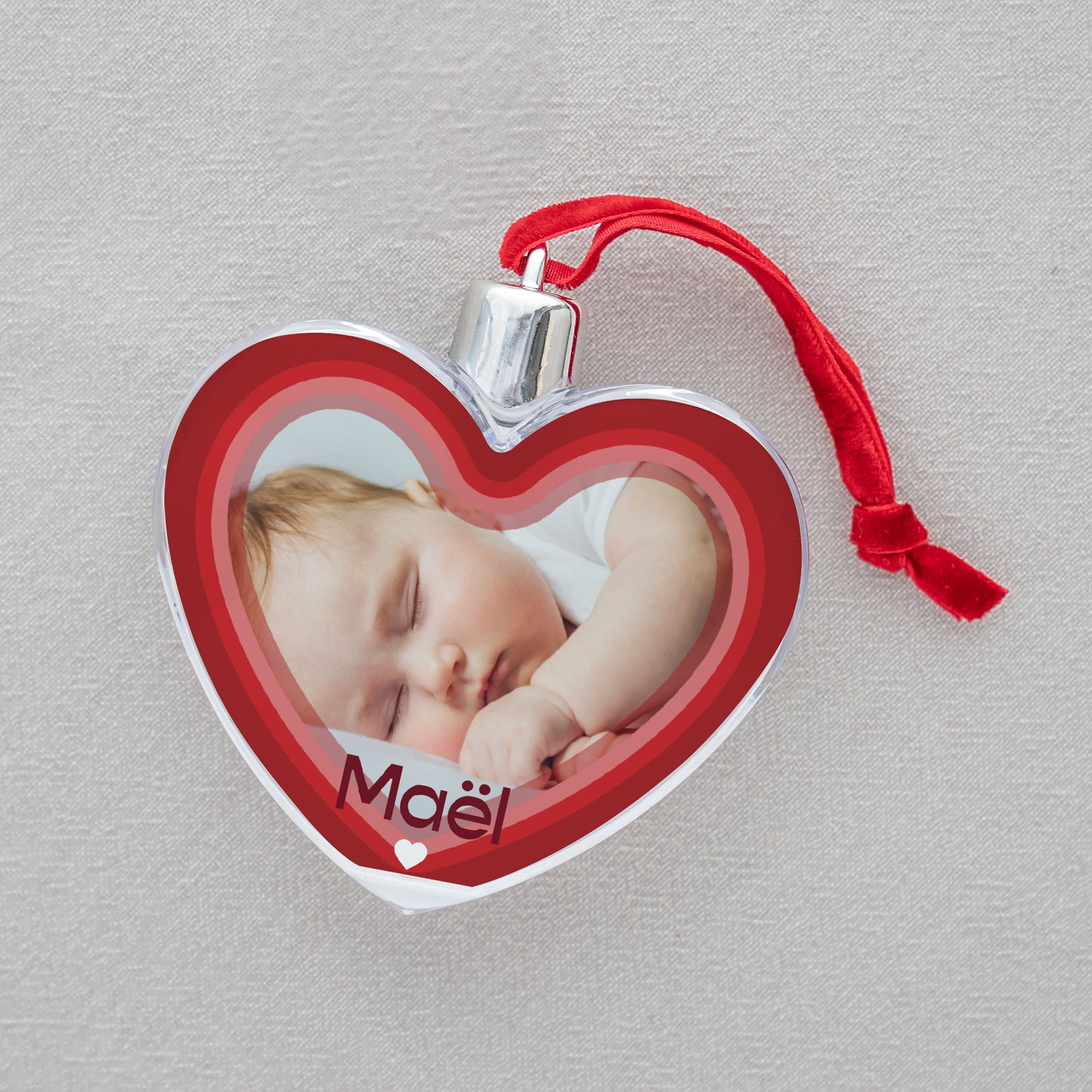 Boule de Noël Fin d'année Cœur Cœur dans le sapin photo N° 2