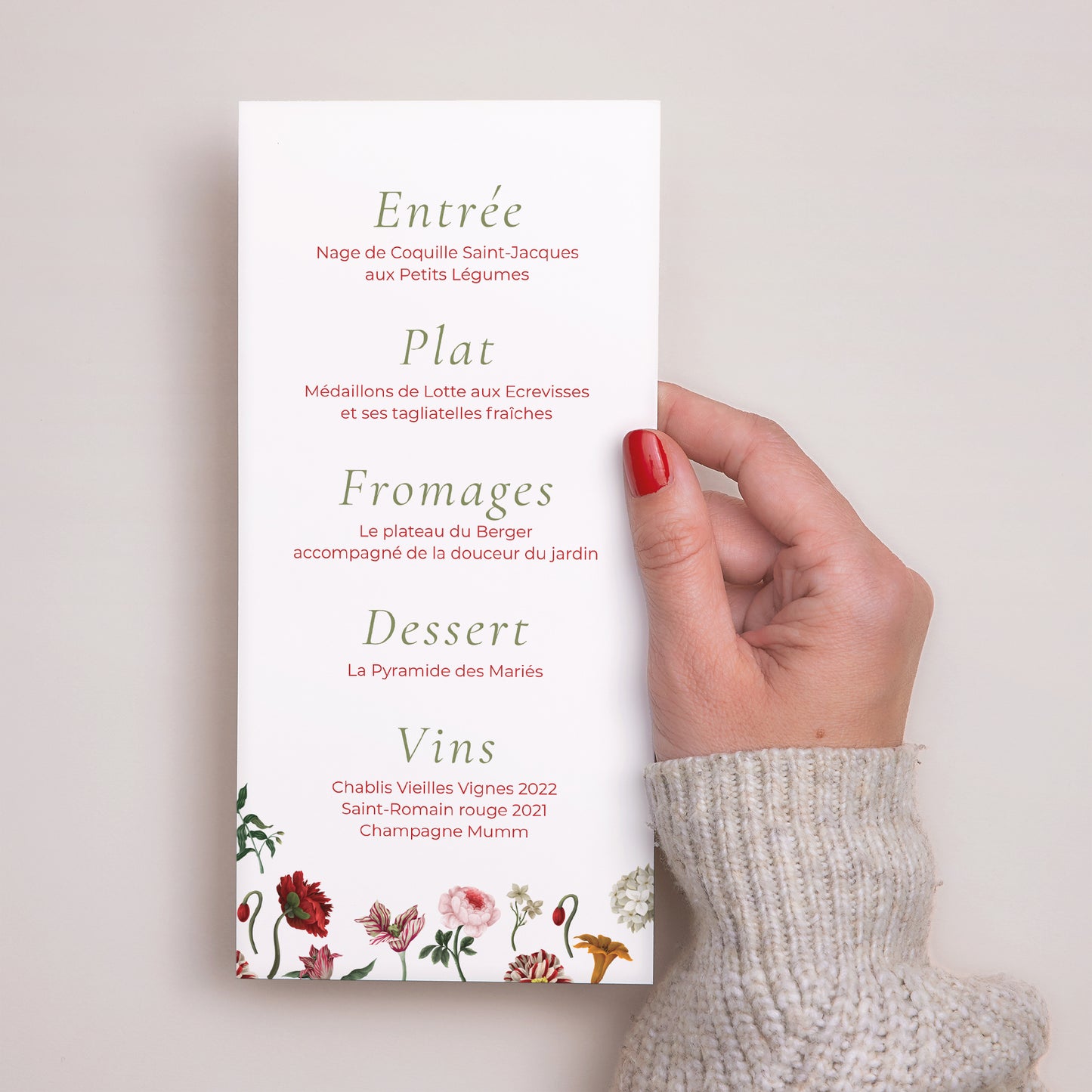 Menu Mariage Panoramique portrait Botanic Romance photo N° 3