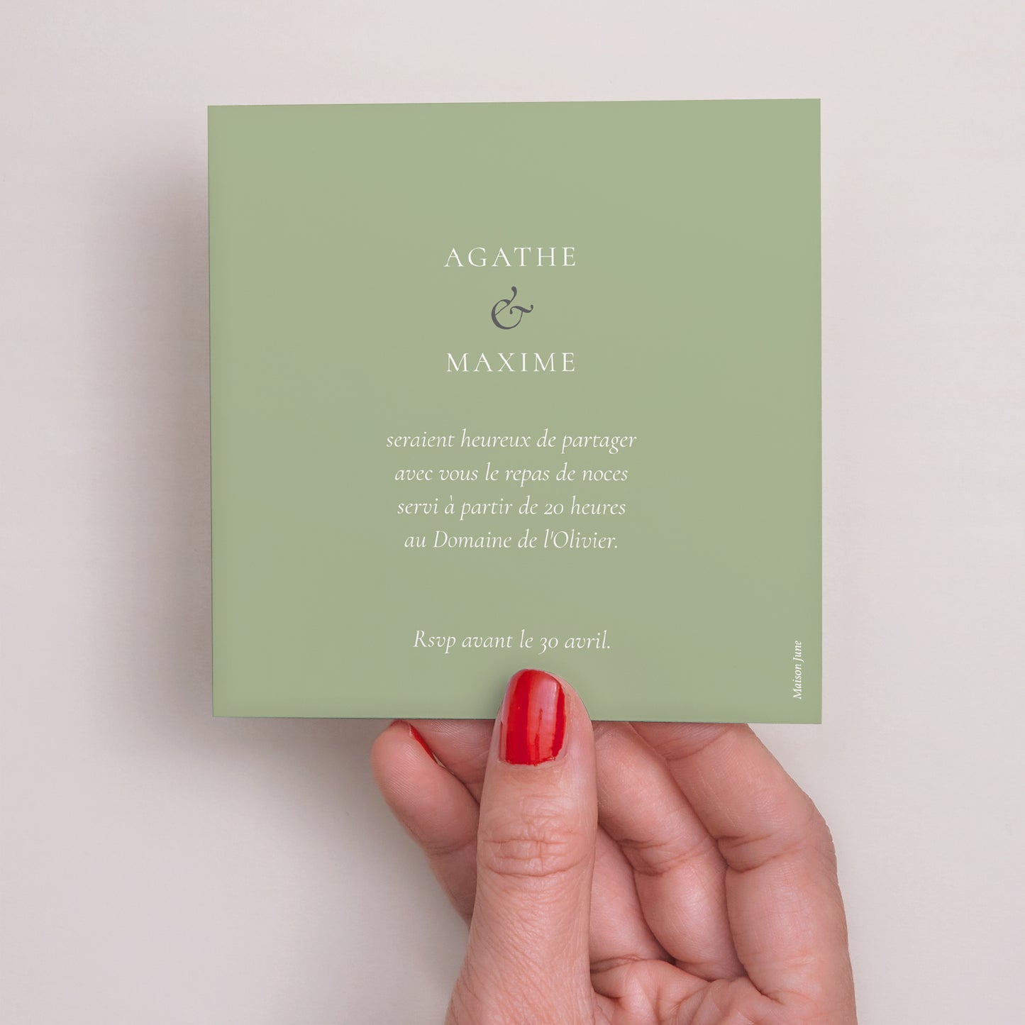 Invitations Mariage Carré Le Domaine de nos Cœurs photo N° 3