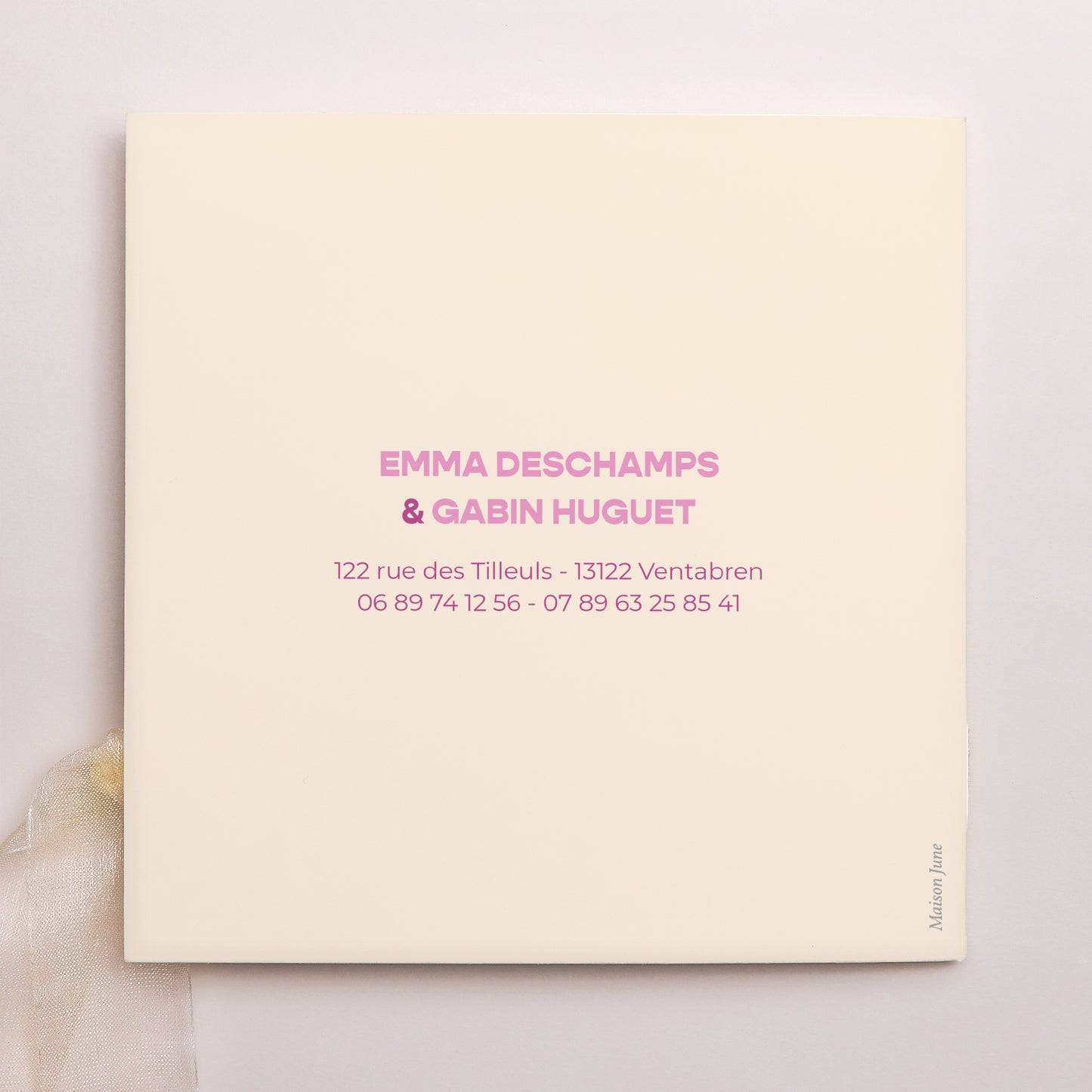 Faire-part Mariage Pochette carrée, 3 cartes, étiquette Color Mood photo N° 4