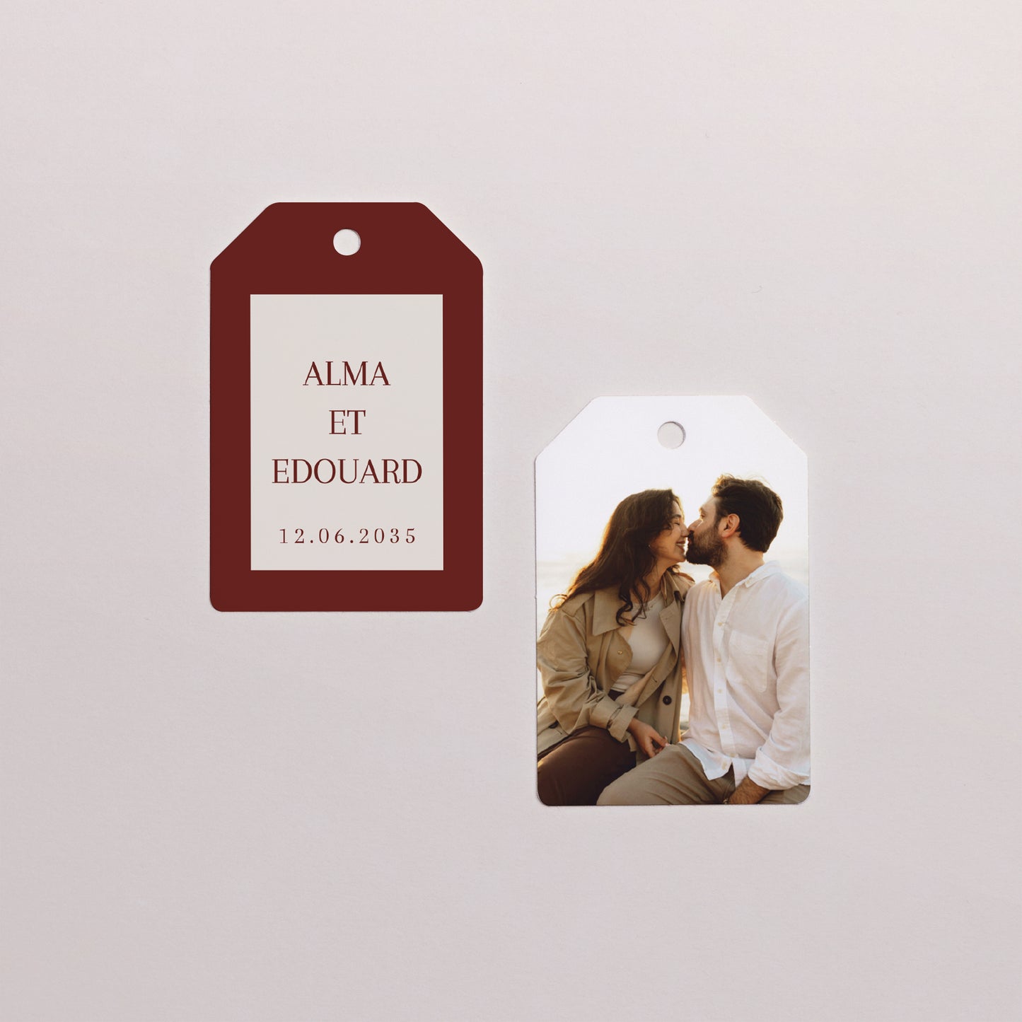 Boîte à dragées Mariage boule avec étiquette fanion Old Money photo N° 4