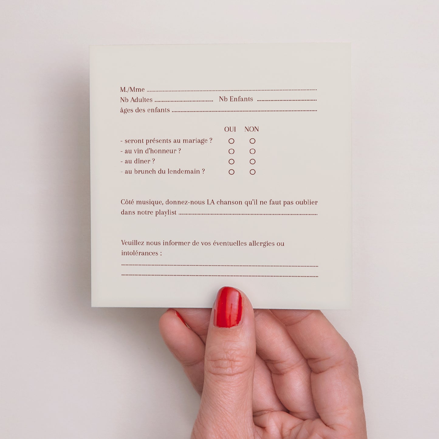 Carton réponse Mariage Carré Old Money photo N° 3