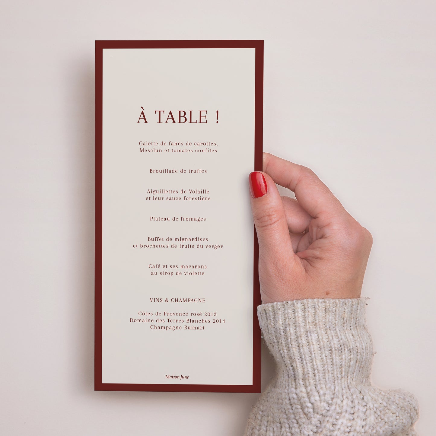 Menu Mariage Panoramique portrait Old Money photo N° 3