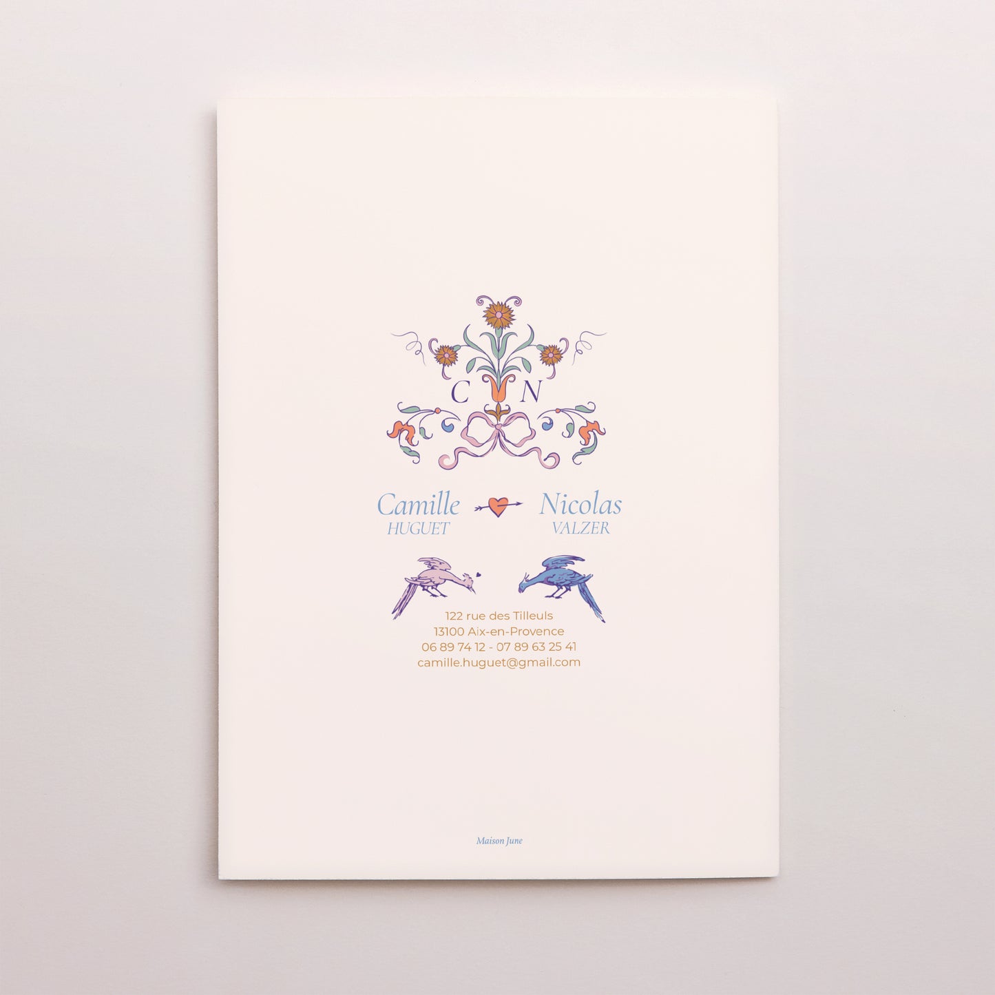 Faire-part Mariage Portrait double volet Décorum Amoureux photo N° 3