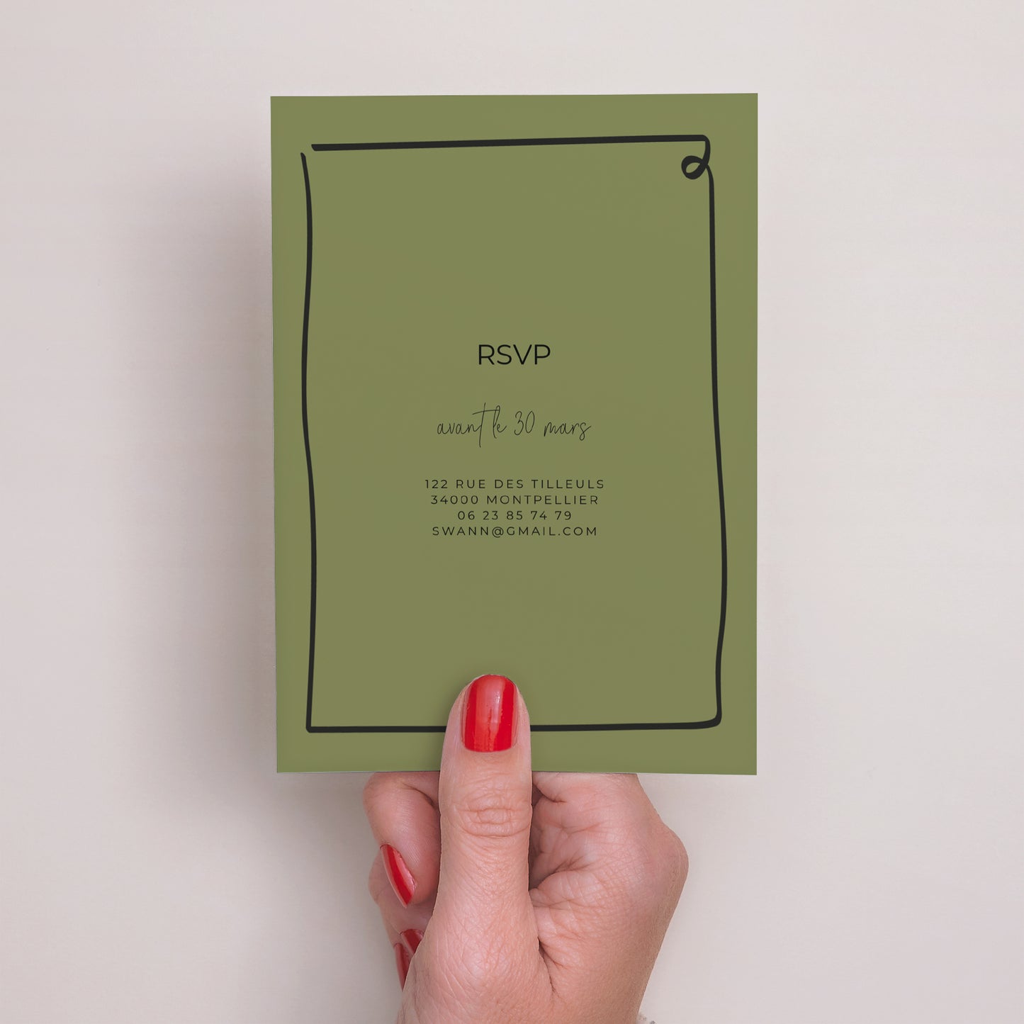 Invitations Mariage Portrait All Green photo N° 3