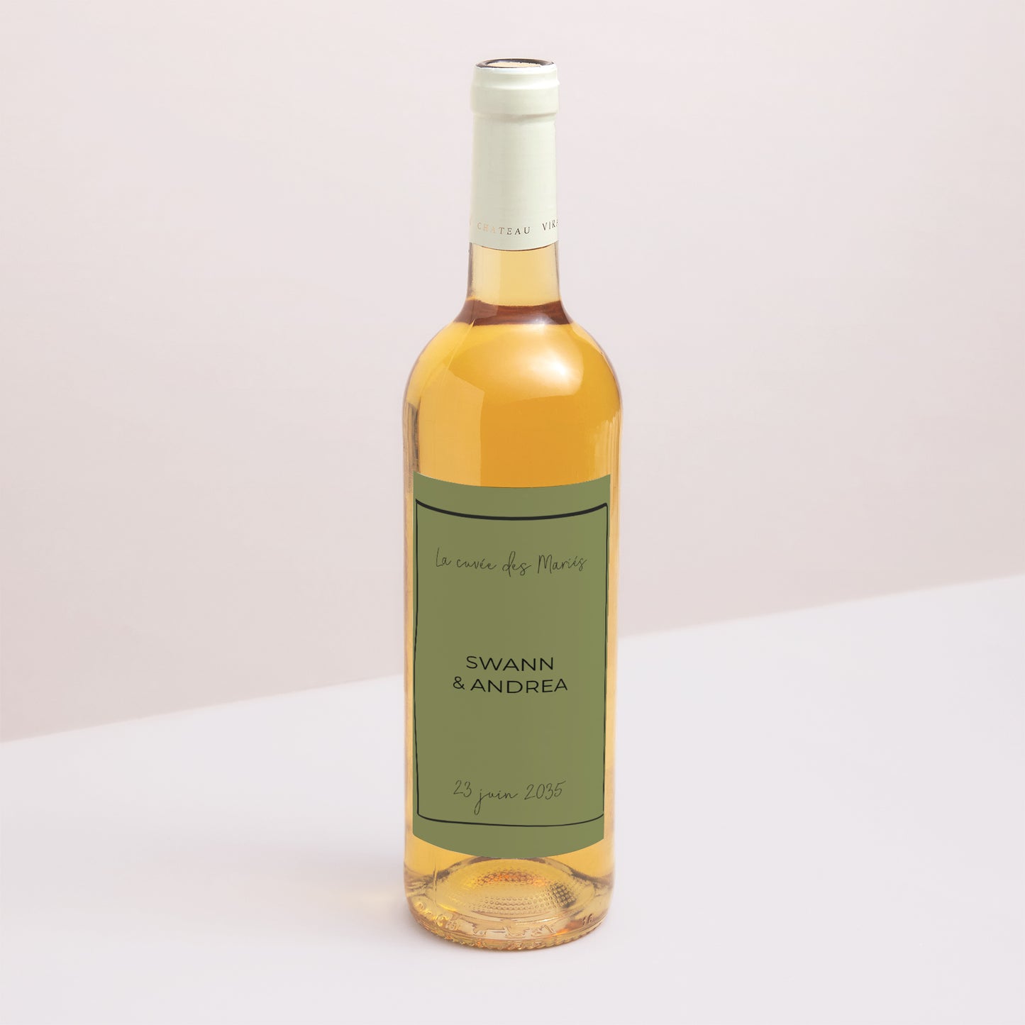 Etiquette bouteille Mariage Portrait All Green photo N° 1