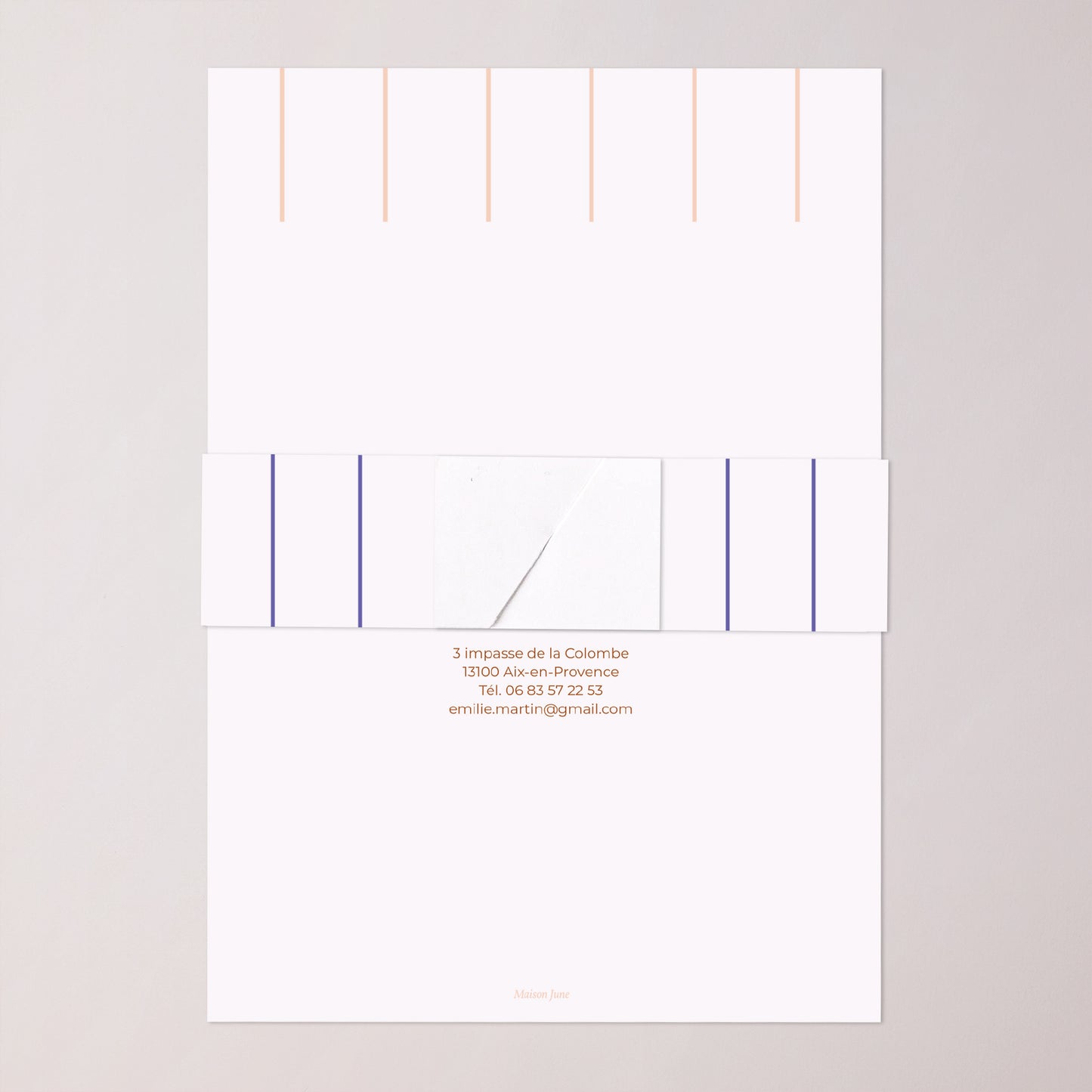 Faire-part Mariage bandeau, 2 cartes Linea Minima photo N° 5
