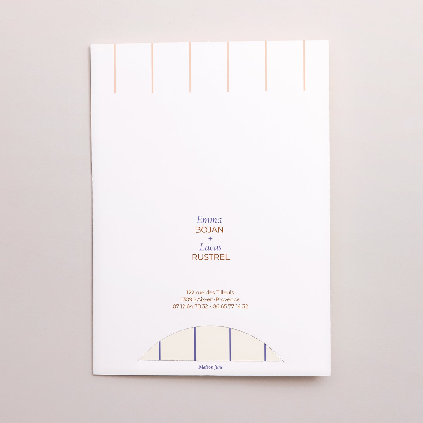 Faire-part Mariage Pochette 2 cartes Linea Minima photo N° 5