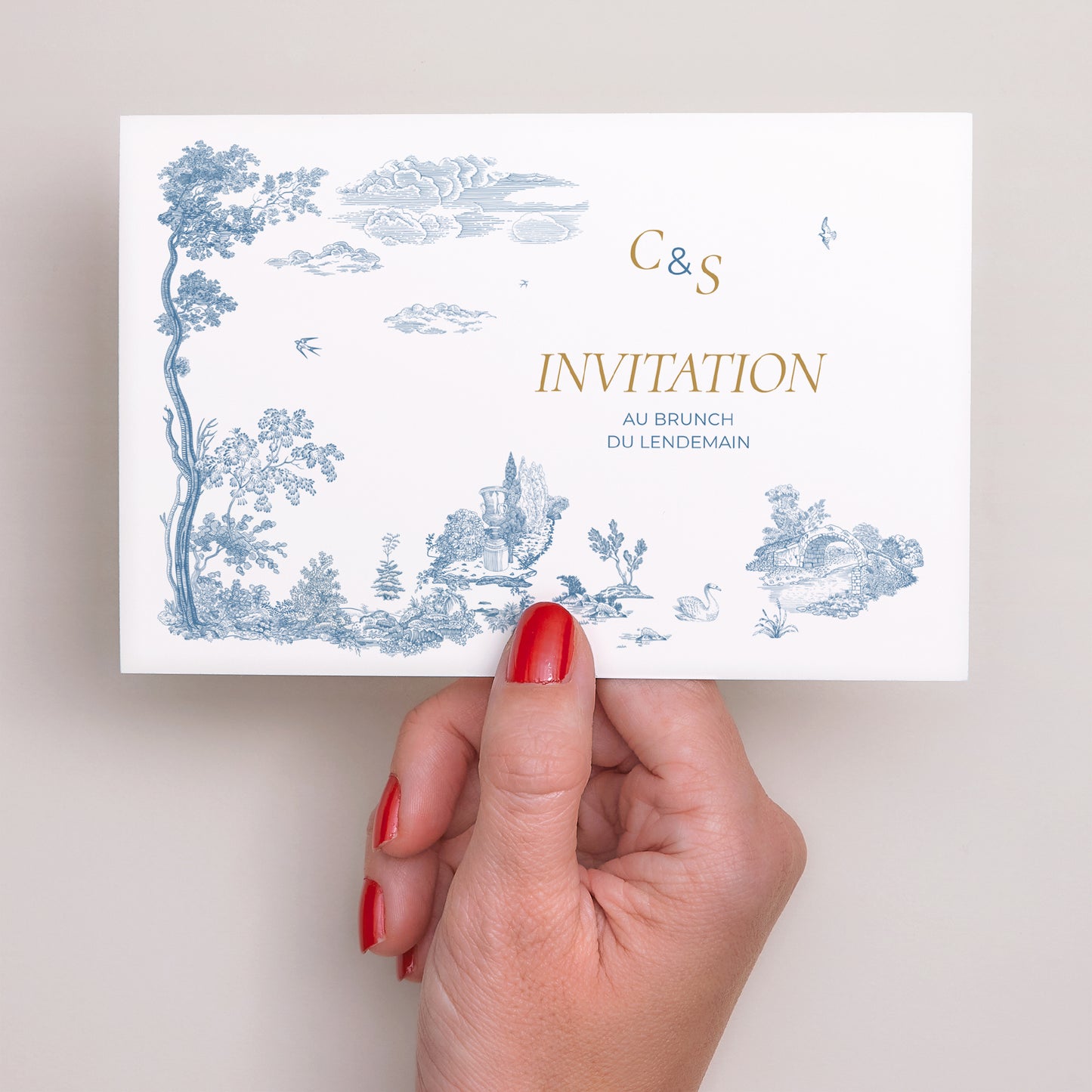 Invitations Mariage Paysage Les jardins bleus photo N° 3