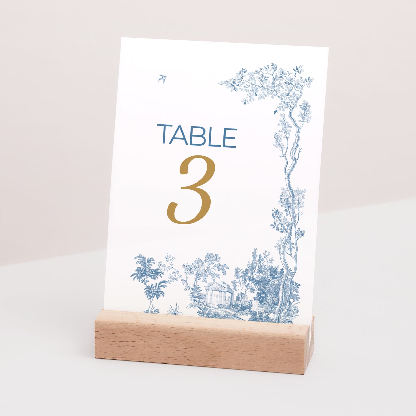 Marque table Mariage Rectangle Les Jardins Bleus photo N° 3