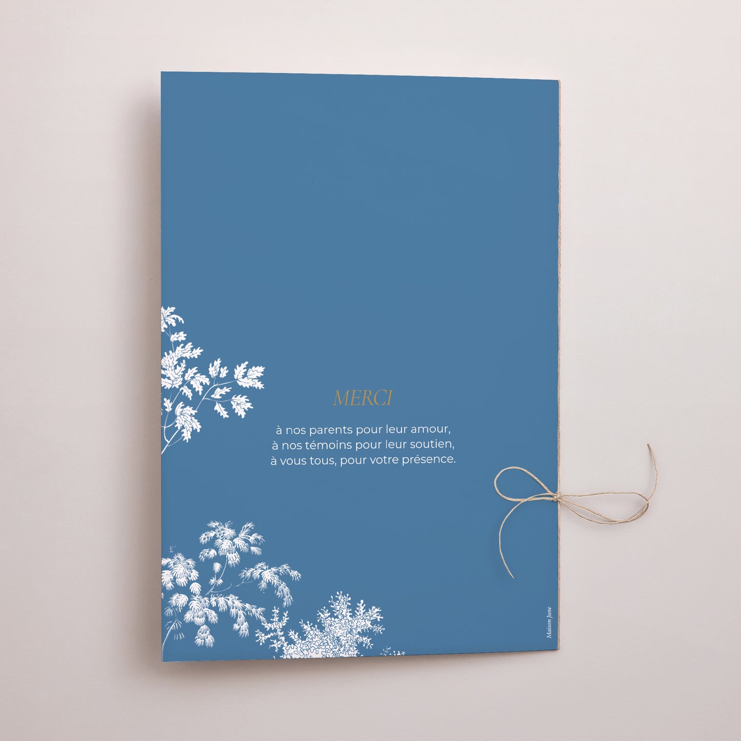 Livret de messe Mariage Double volet Les Jardins Bleus photo N° 3