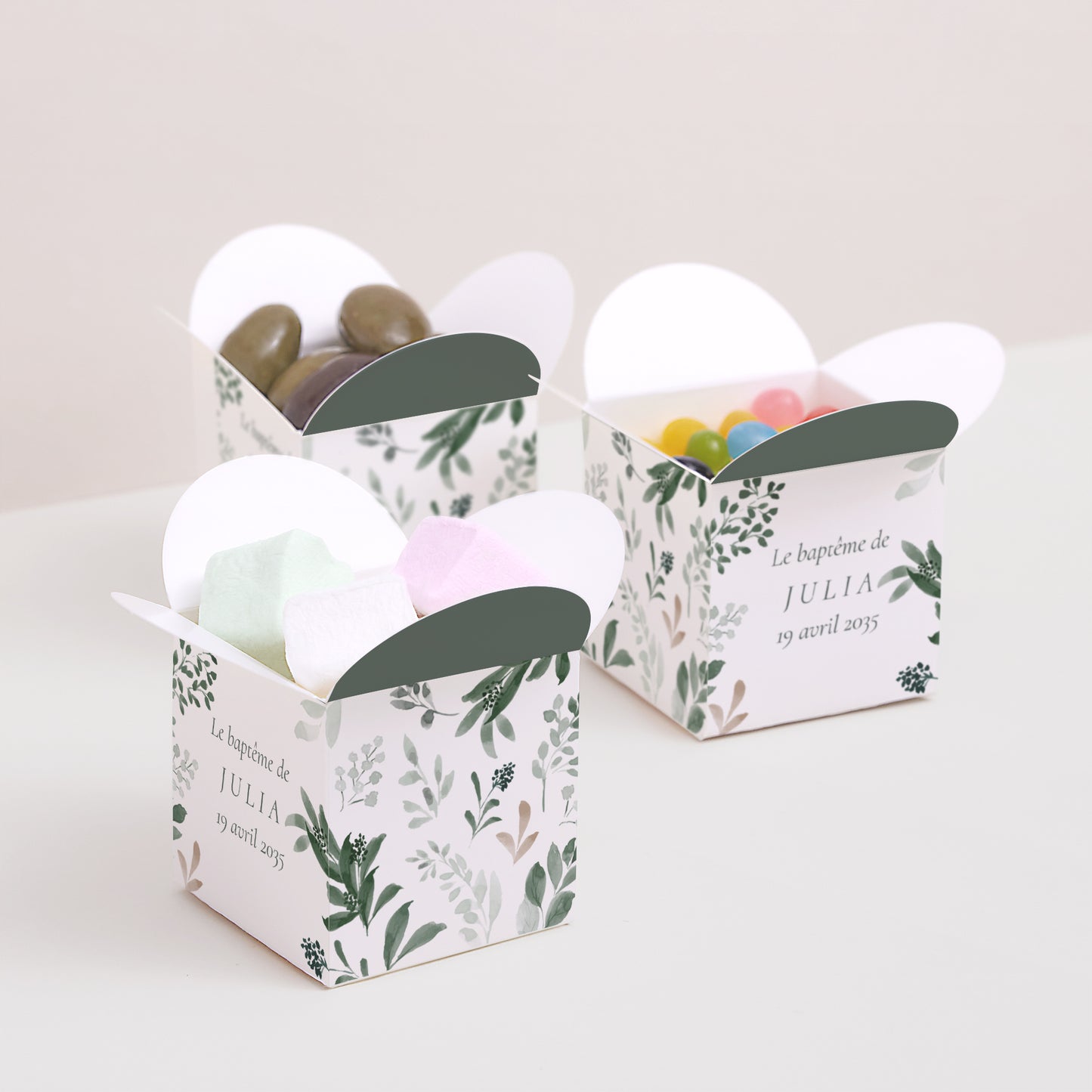 Boîte à dragées Baptême Ouverture papillon Une Couronne de Douceur photo N° 3