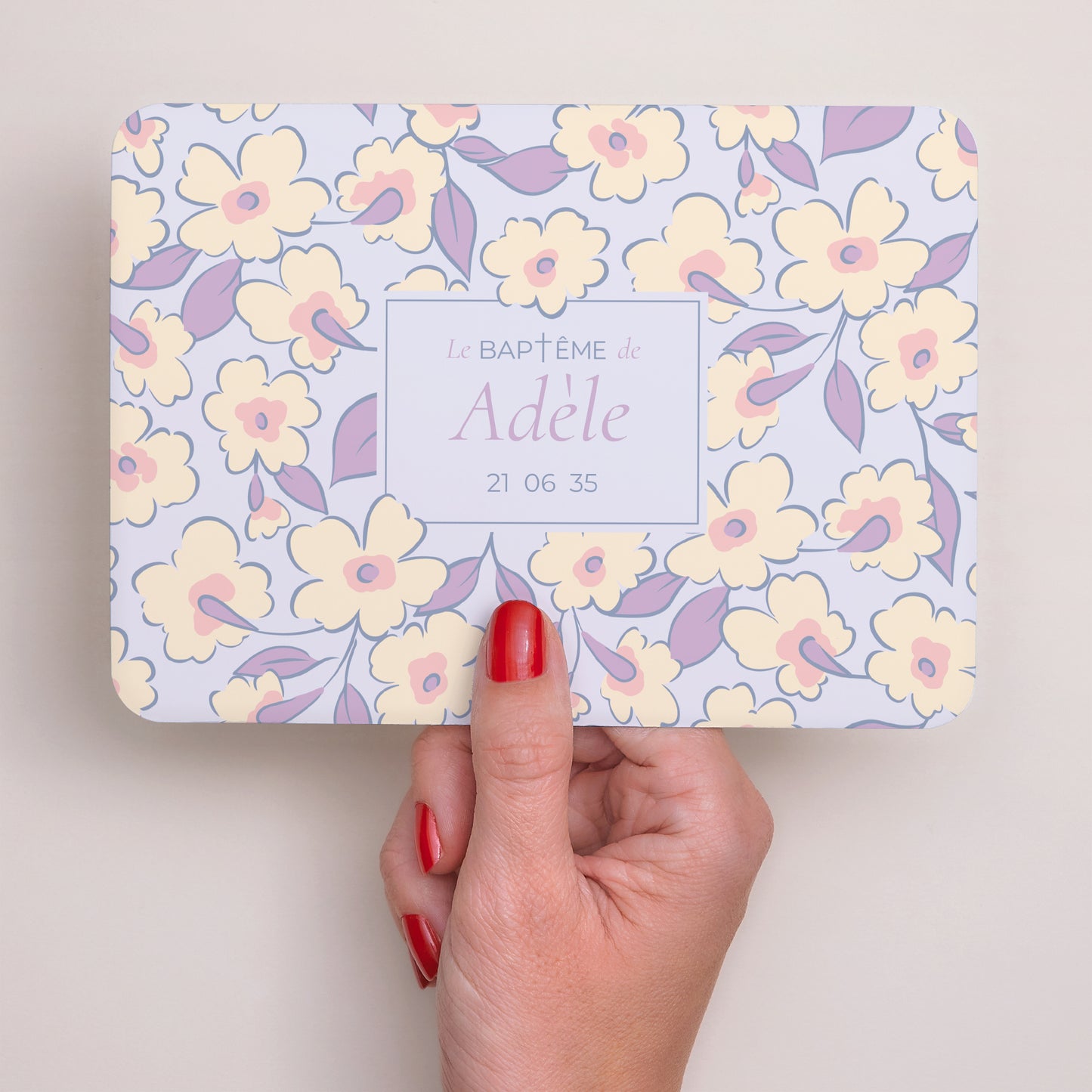 Faire-part Baptême Paysage, bords arrondis Douce Floraison photo N° 3