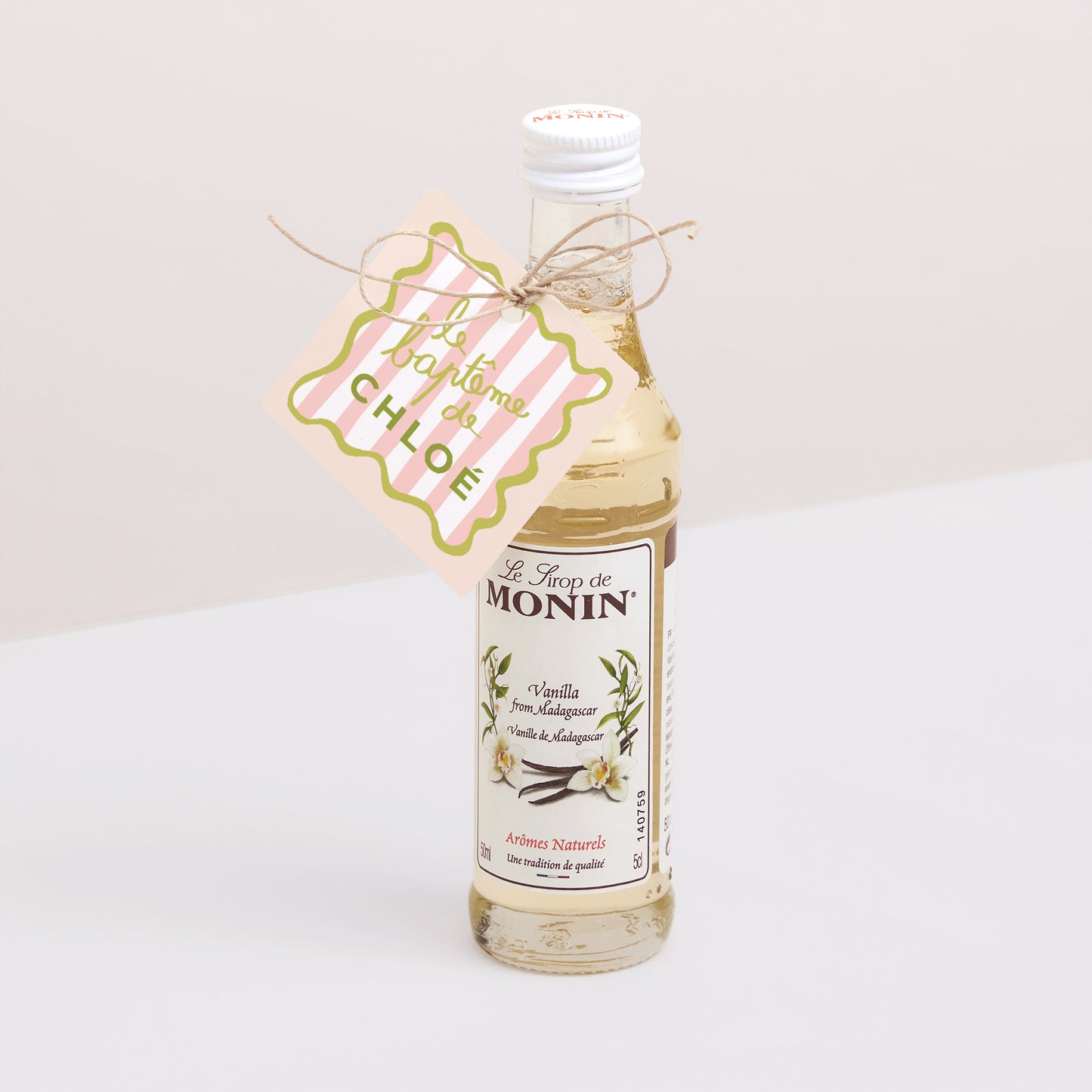 Etiquette perforée Baptême Carrée Jolie Promesse photo N° 3