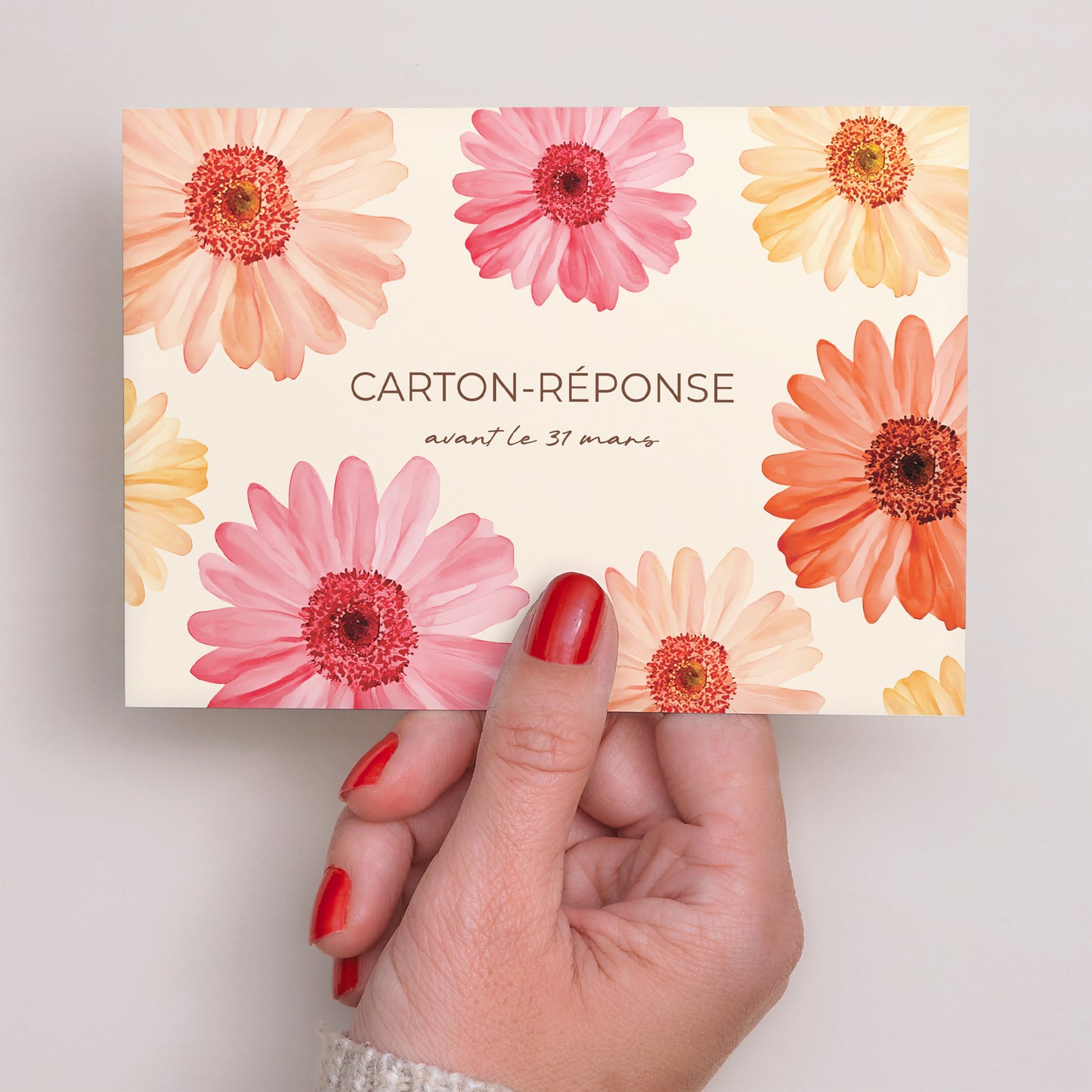 Carton réponse Mariage Paysage Éclats de Fleurs photo N° 3