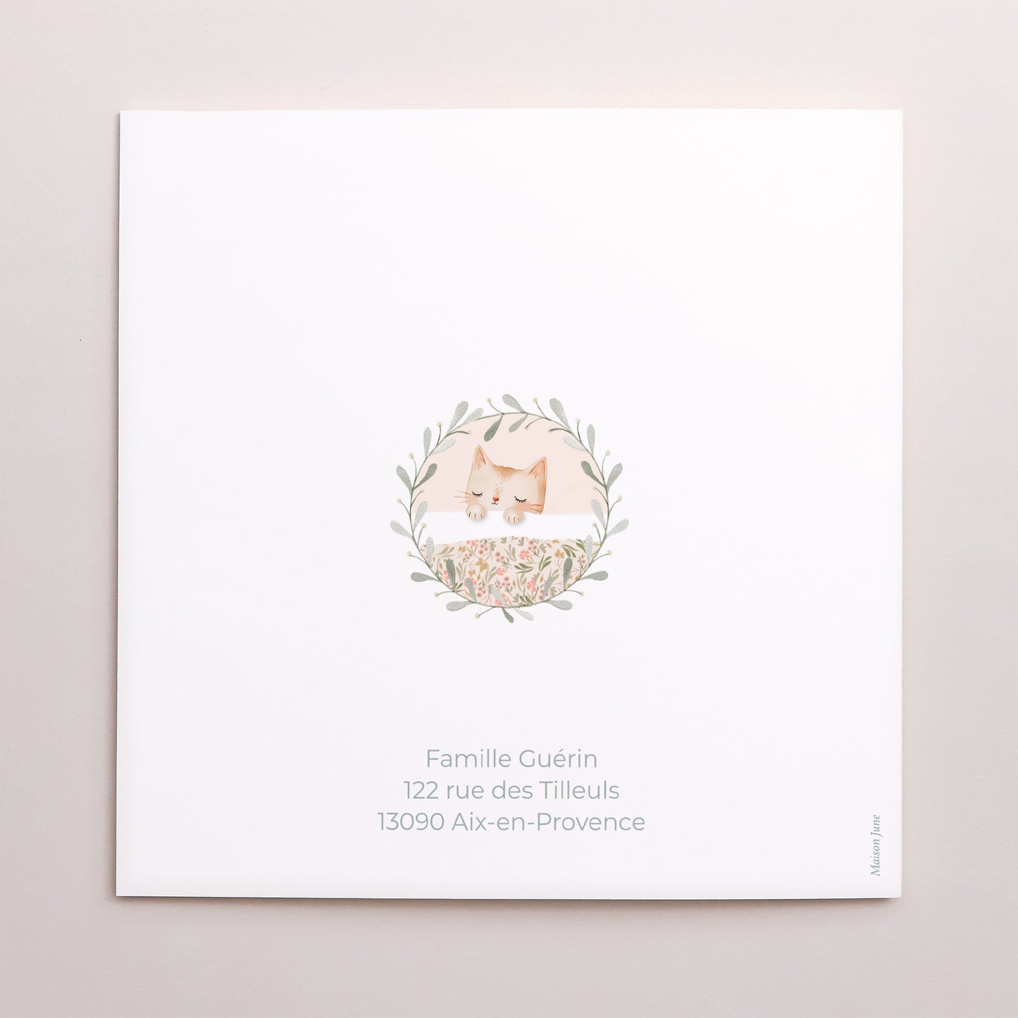 Faire-part Naissance Carré double volet Douce Frimousse photo N° 3